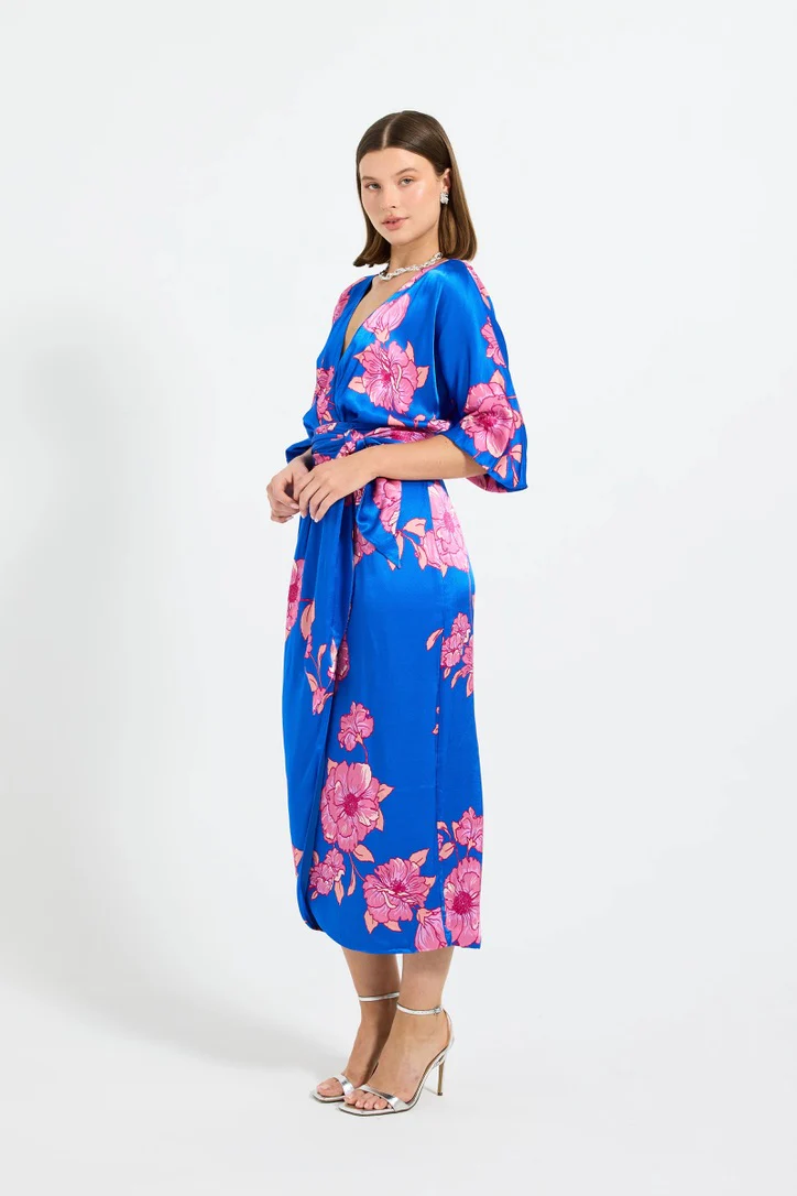 Pasduchas Margot Wrap Midi Dress - Cobalt - Image 2