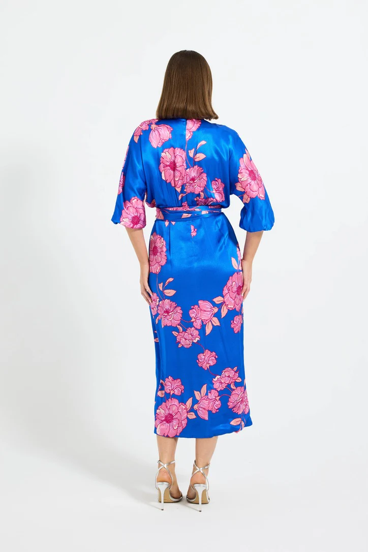 Pasduchas Margot Wrap Midi Dress - Cobalt - Image 4