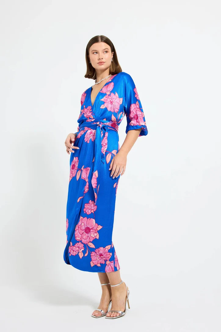 Pasduchas Margot Wrap Midi Dress - Cobalt - Image 5