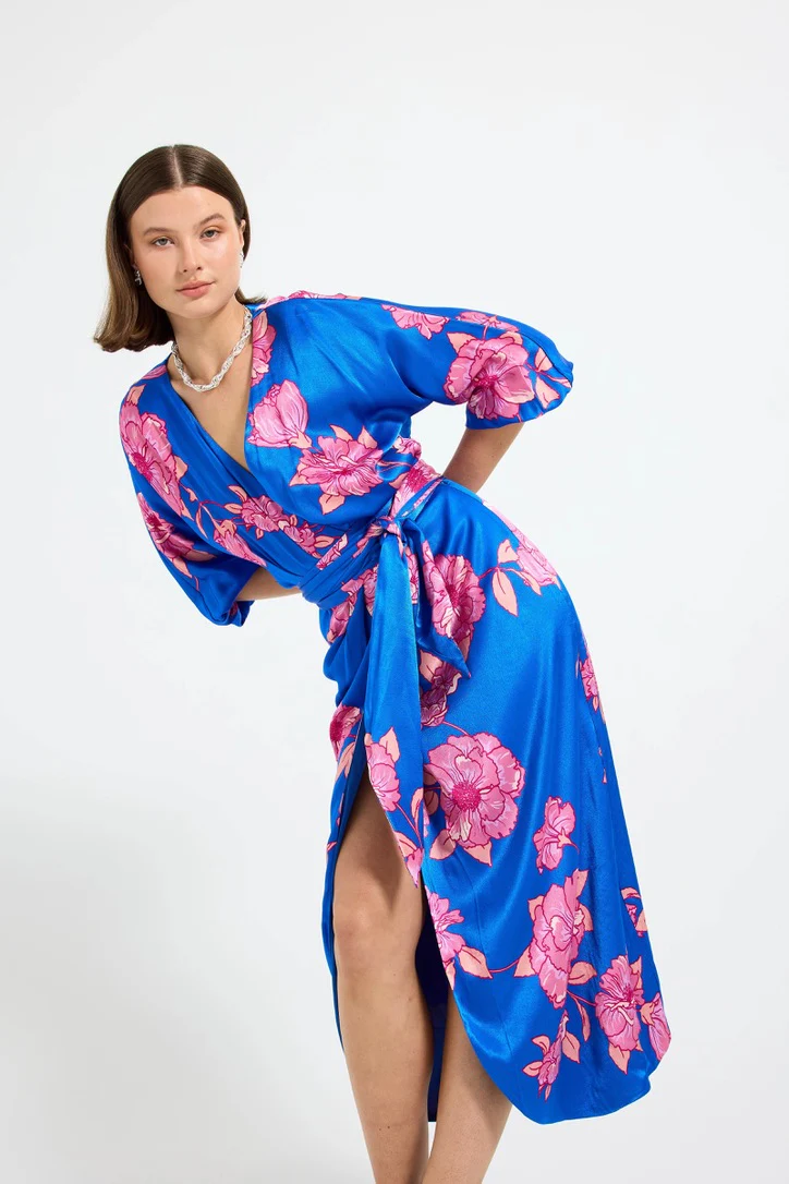 Pasduchas Margot Wrap Midi Dress - Cobalt - Image 6