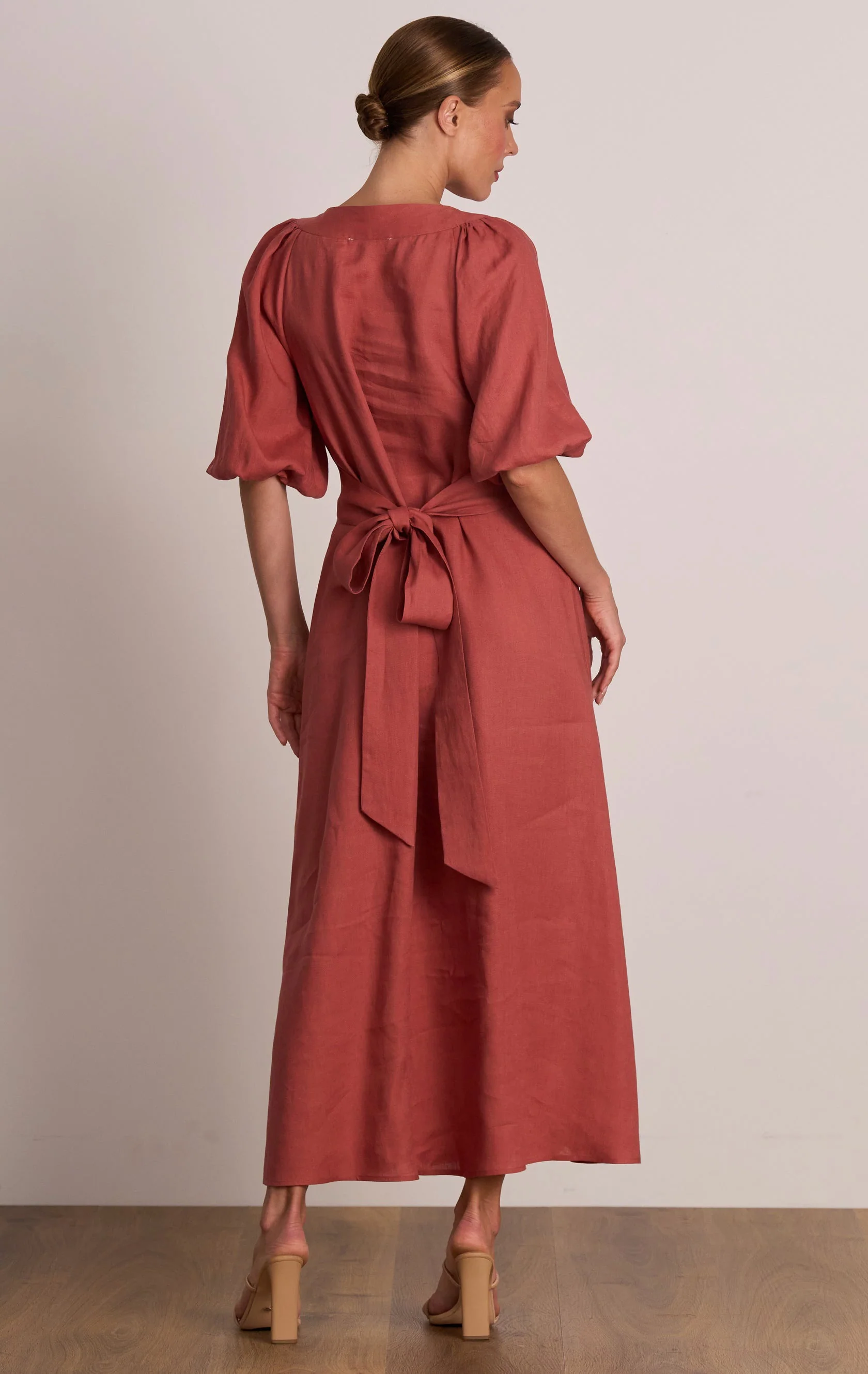 Pasduchas Meadows Button Midi Dress - Rosewood - Image 5