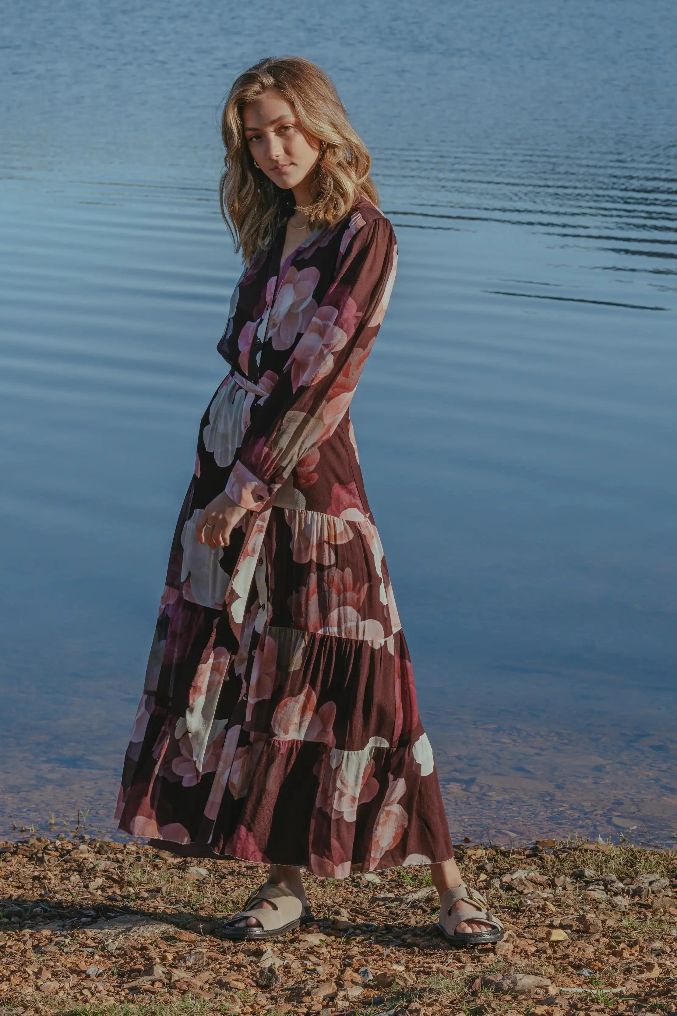 Pasduchas Memoirs Shirt Midi Dress - Dark Cherry - Image 7