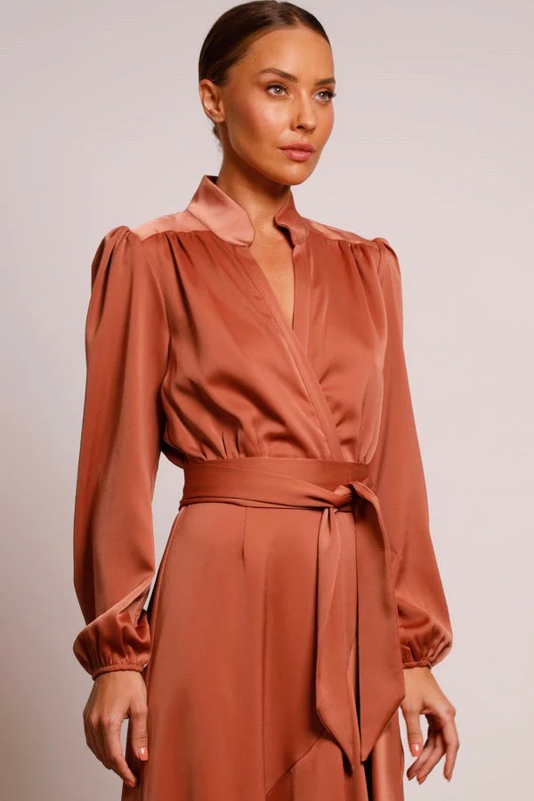 Pasduchas Pinnacle Sleeve Midi Dress - Cinnamon - Image 4