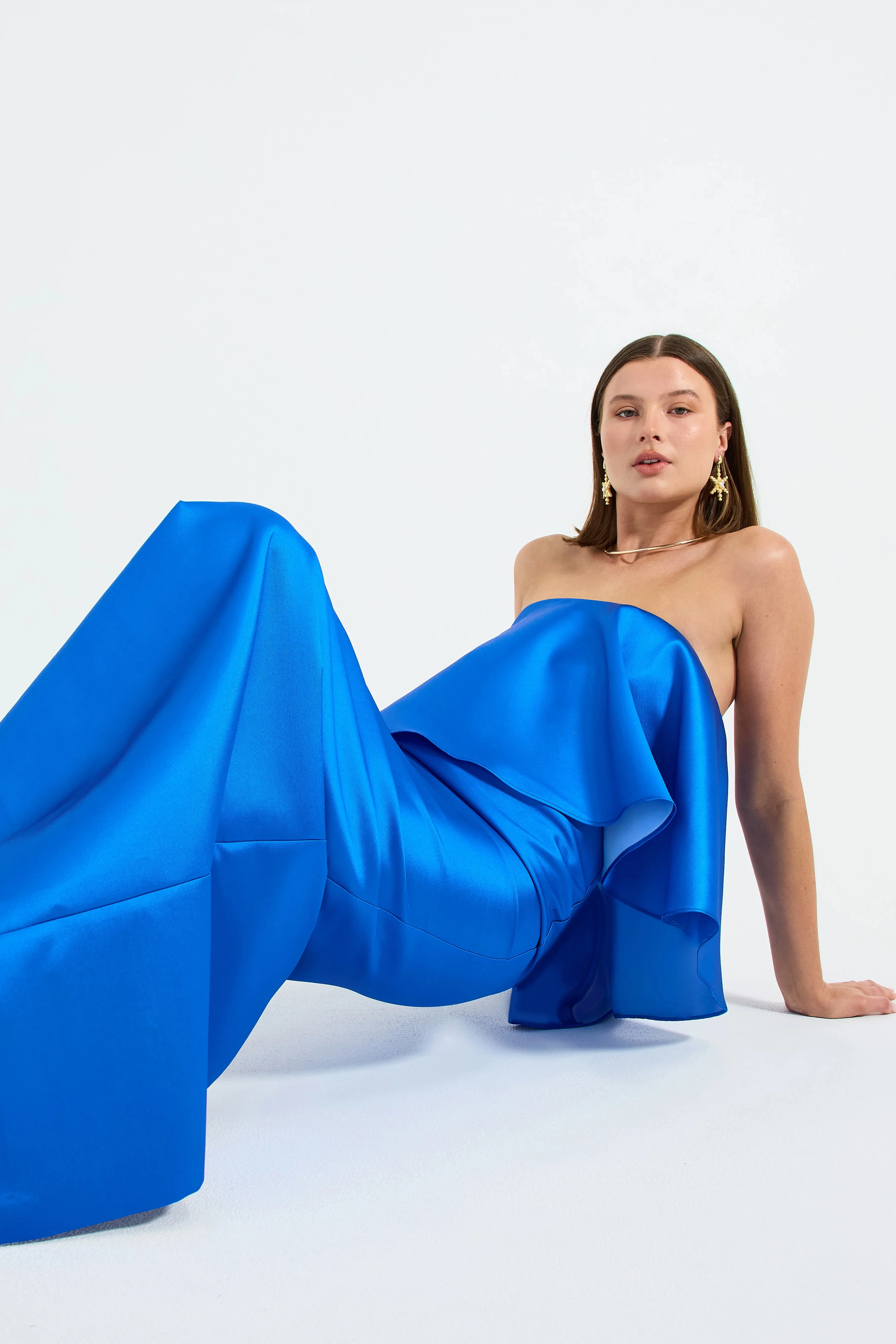 Pasduchas Pippa Drape Maxi Dress - Cobalt - Image 5