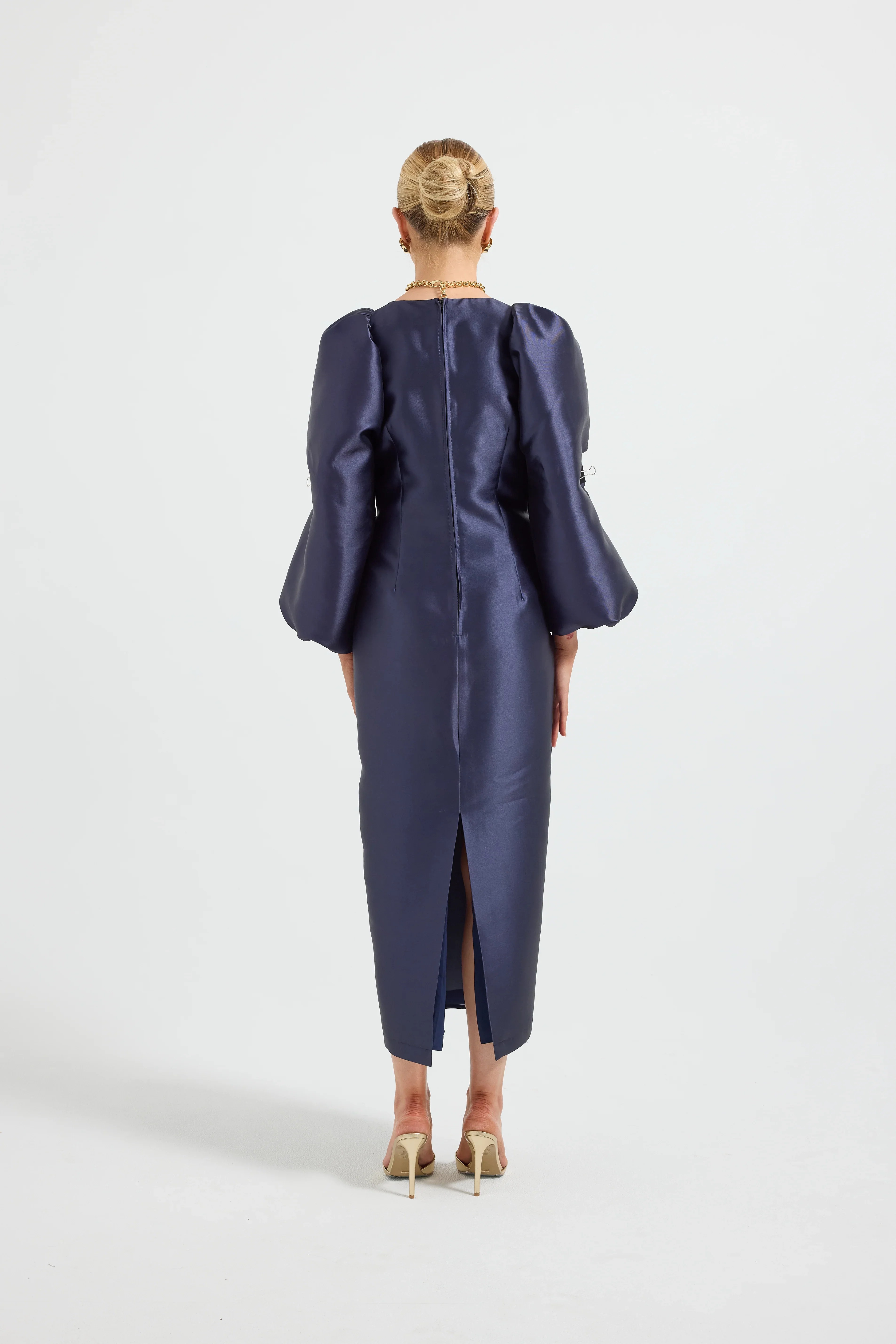 Pasduchas Pippa Long Sleeve Midi Dress - Navy - Image 3