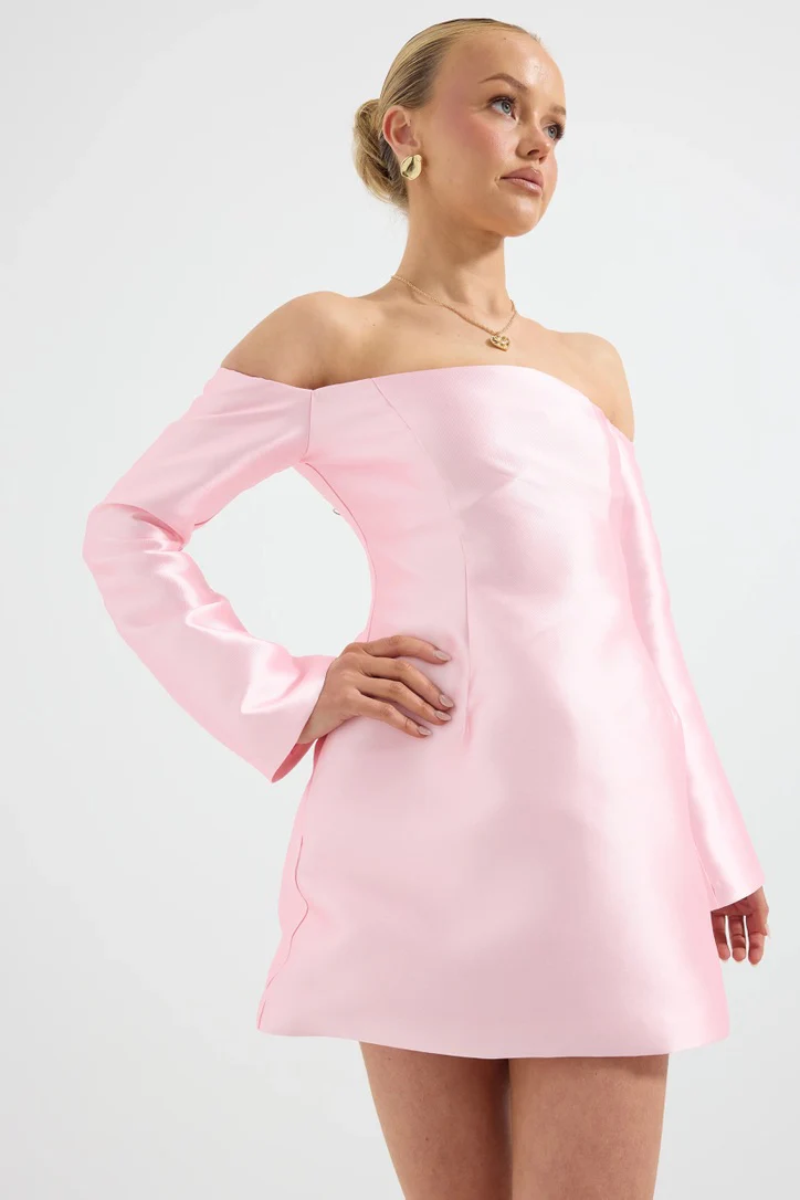 Pasduchas Pippa Long Sleeve Mini Dress - Powder Pink - Image 3