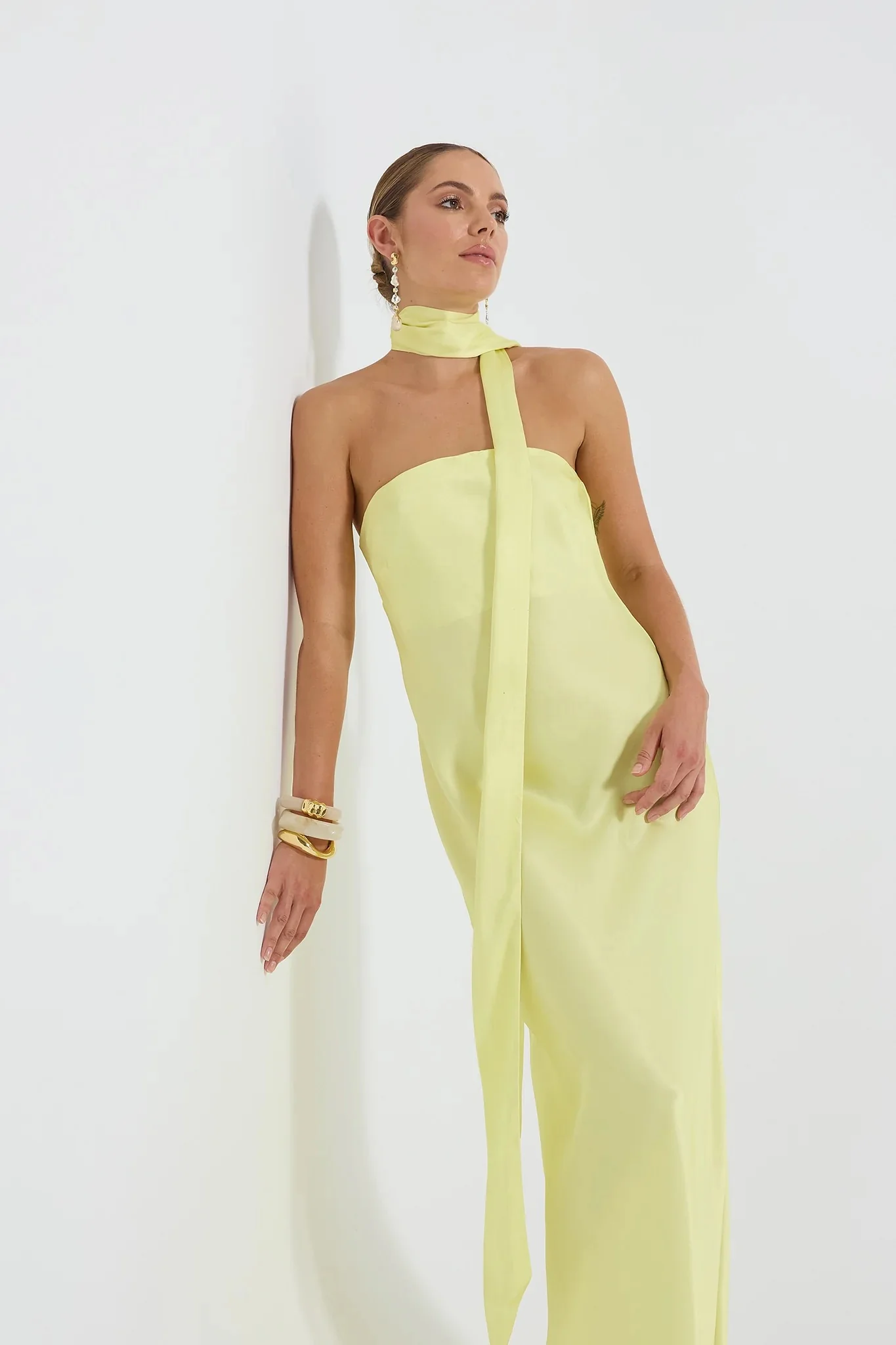 Pasduchas Quin Strapless Maxi Dress - Lemon - Image 7