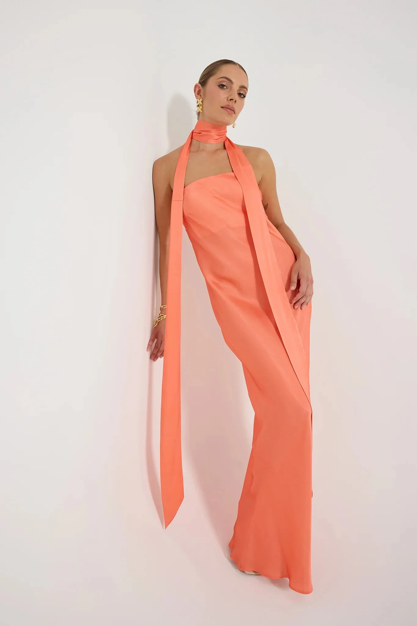 Pasduchas Quin Strapless Maxi Dress - Tangerine - Image 2