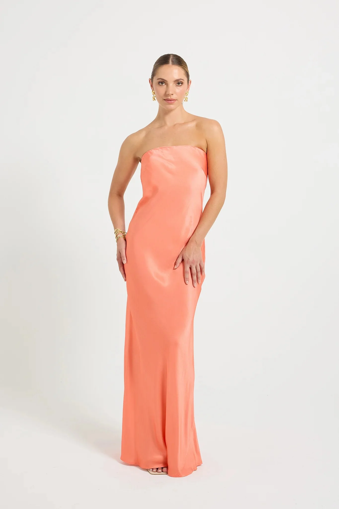 Pasduchas Quin Strapless Maxi Dress - Tangerine - Image 3