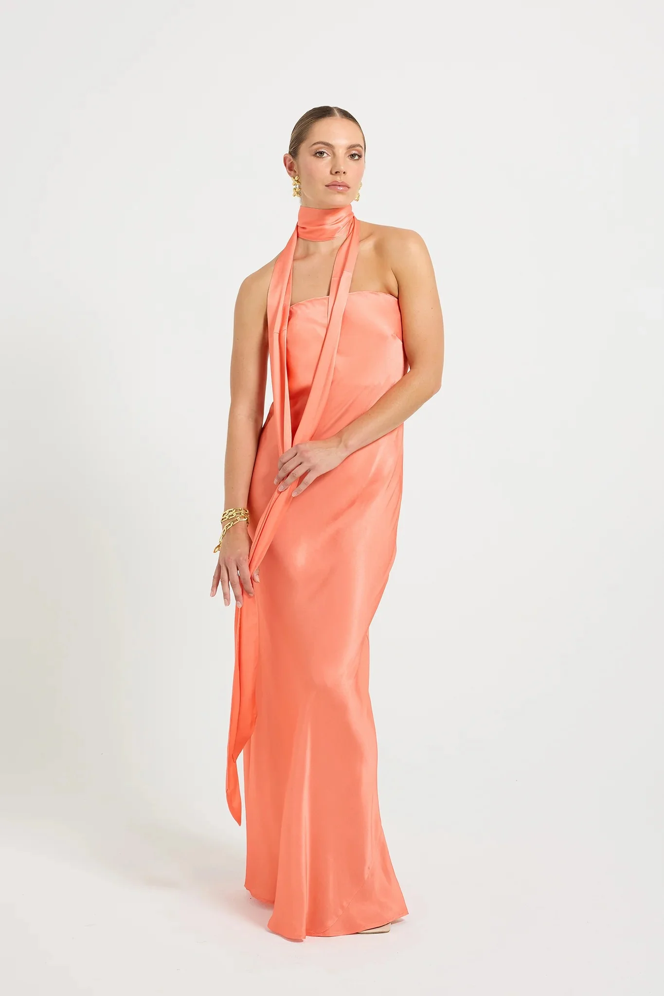 Pasduchas Quin Strapless Maxi Dress - Tangerine - Image 4