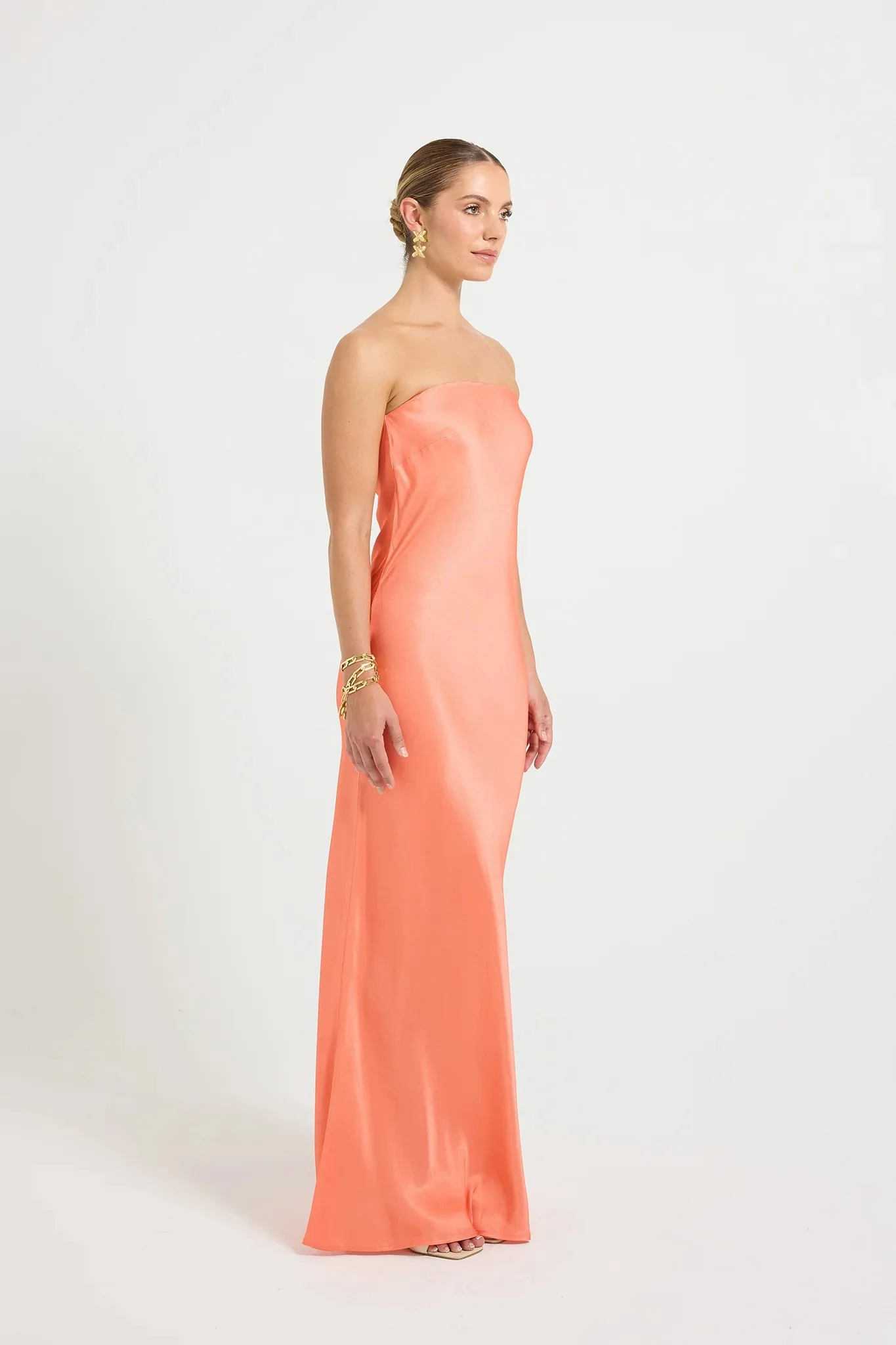 Pasduchas Quin Strapless Maxi Dress - Tangerine - Image 6