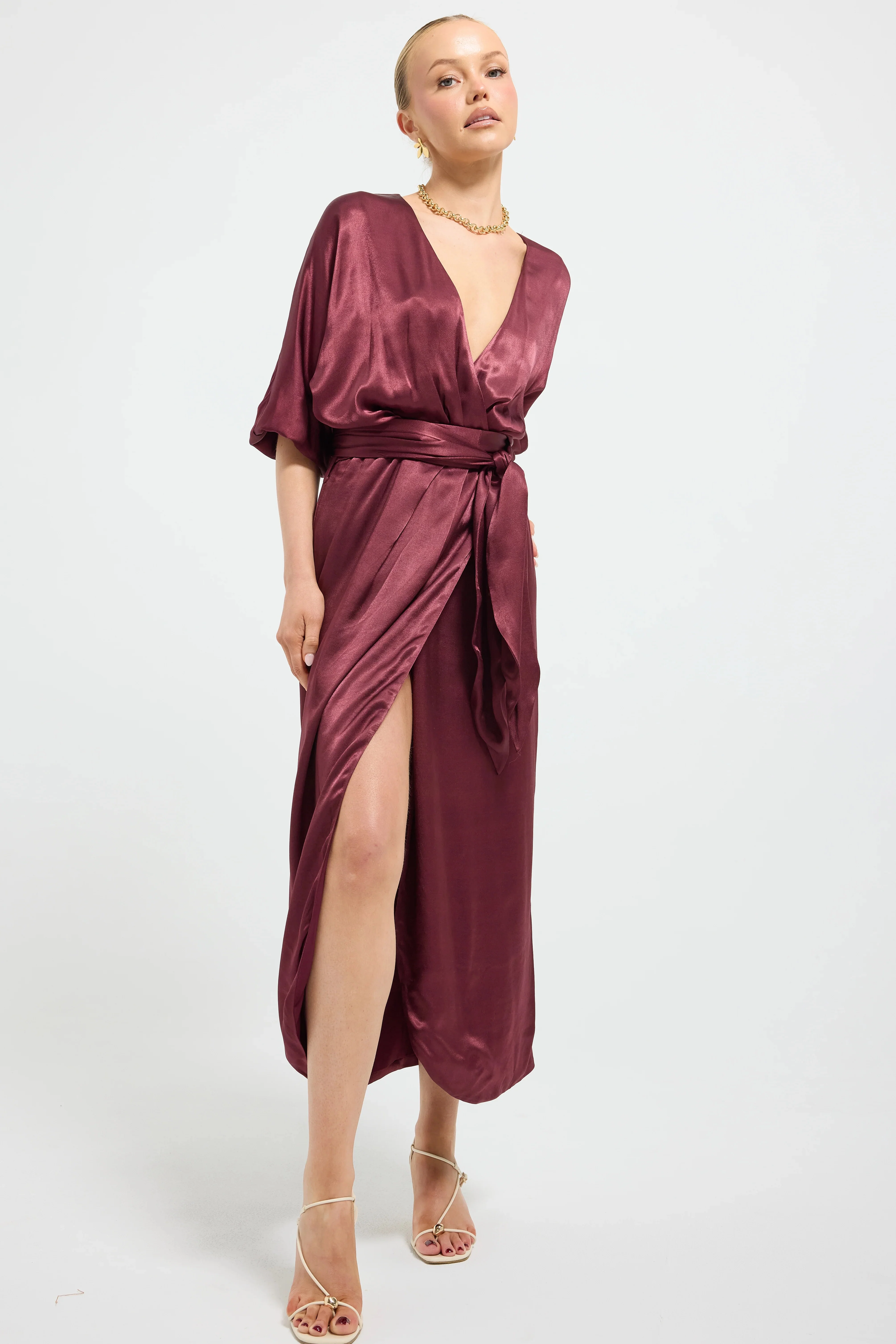 Pasduchas Quinn Wrap Midi Dress - Cherries Jubilee - Image 2
