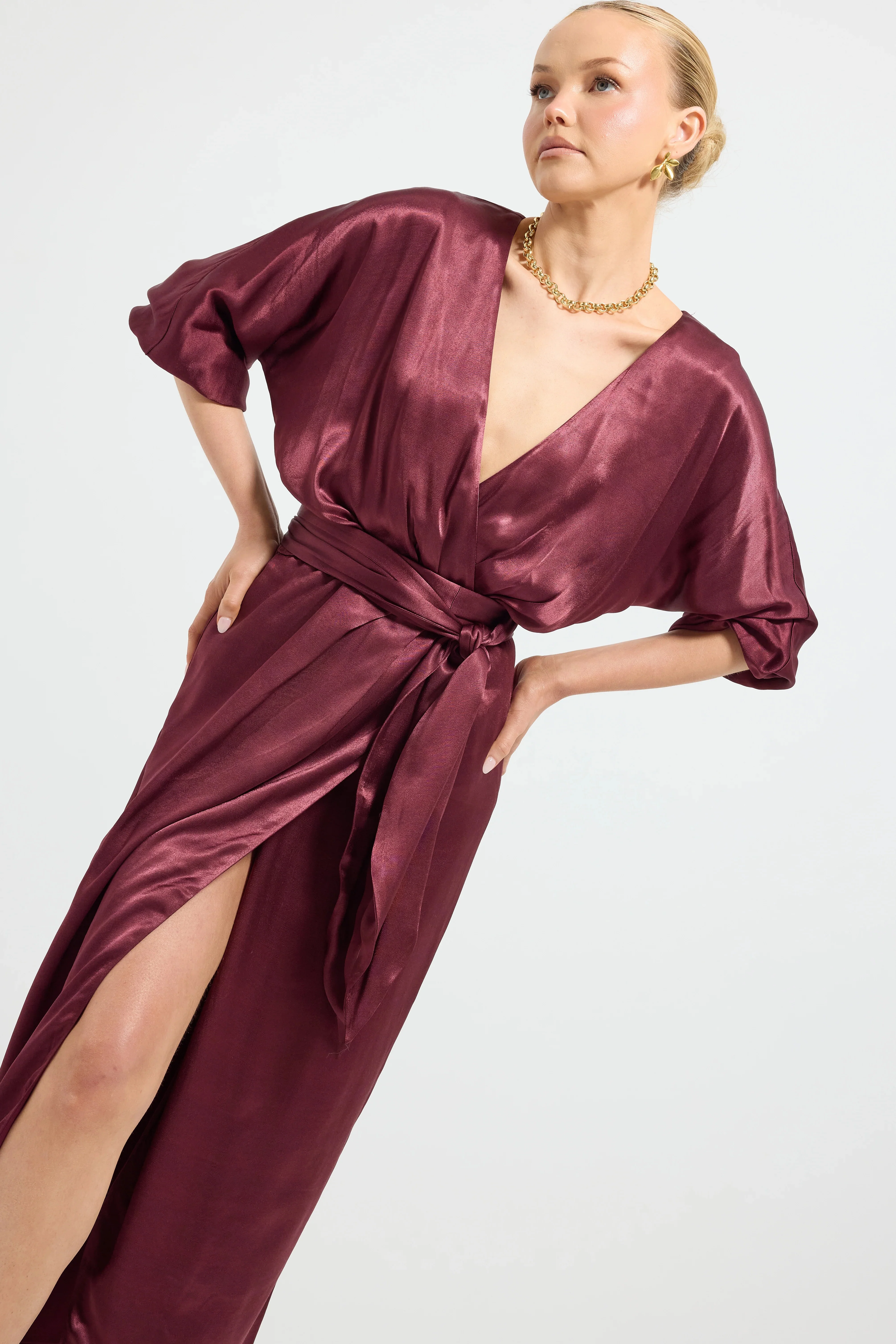 Pasduchas Quinn Wrap Midi Dress - Cherries Jubilee - Image 4