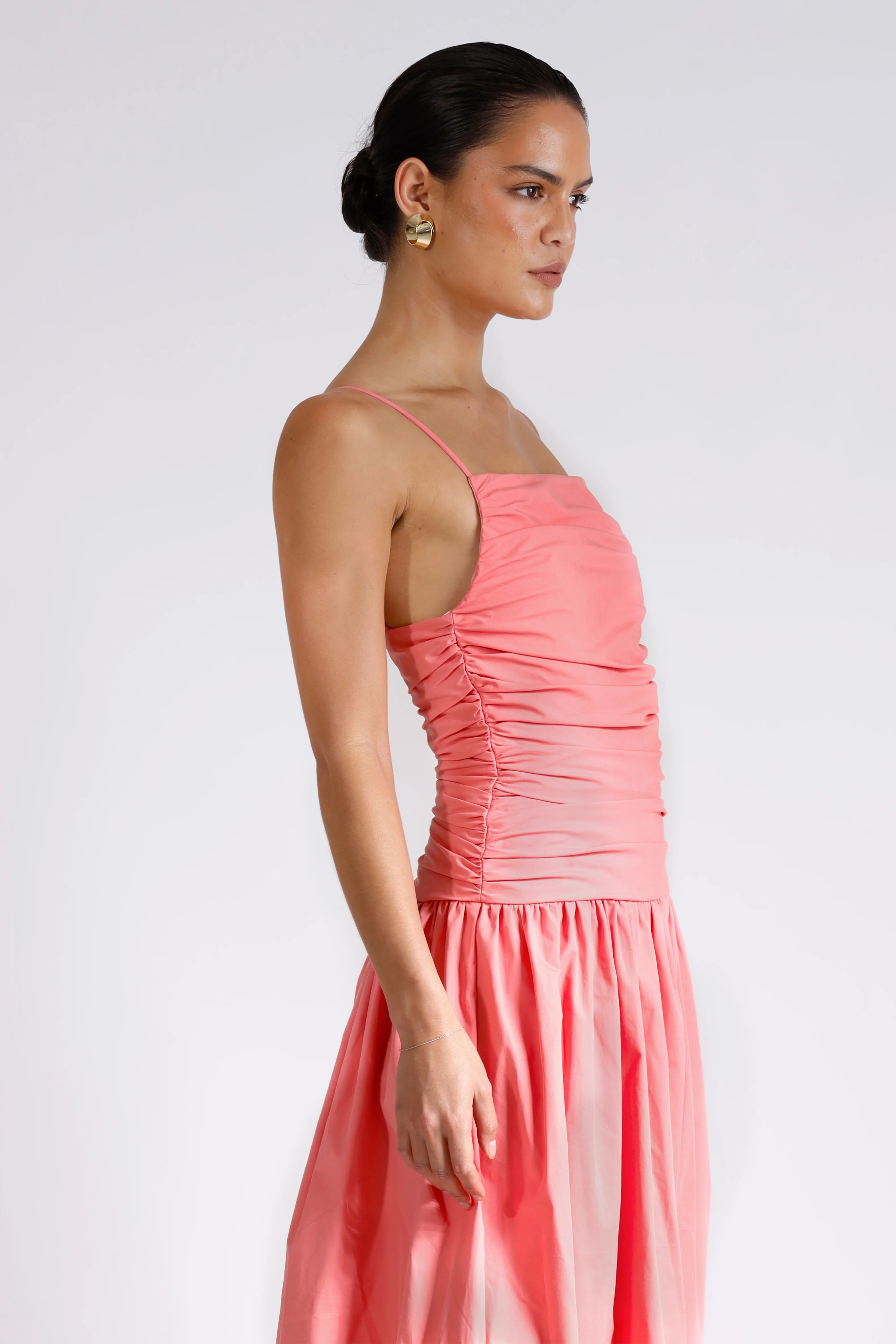 Pasduchas Roamer Rouched Midi Dress - Punch Pink - Image 4