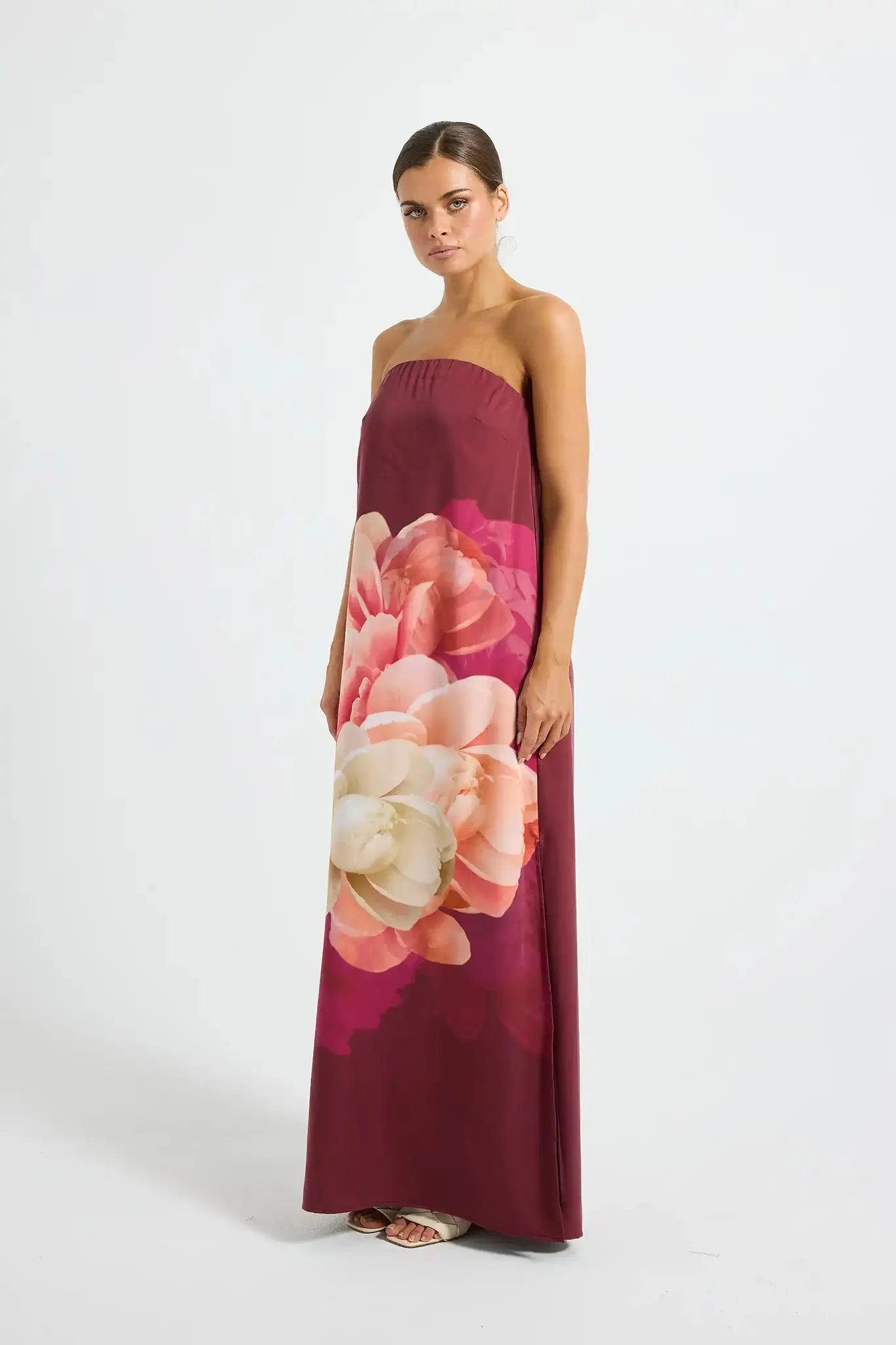 Pasduchas Romance Strapless Maxi Dress - Dark Cherry - Image 3