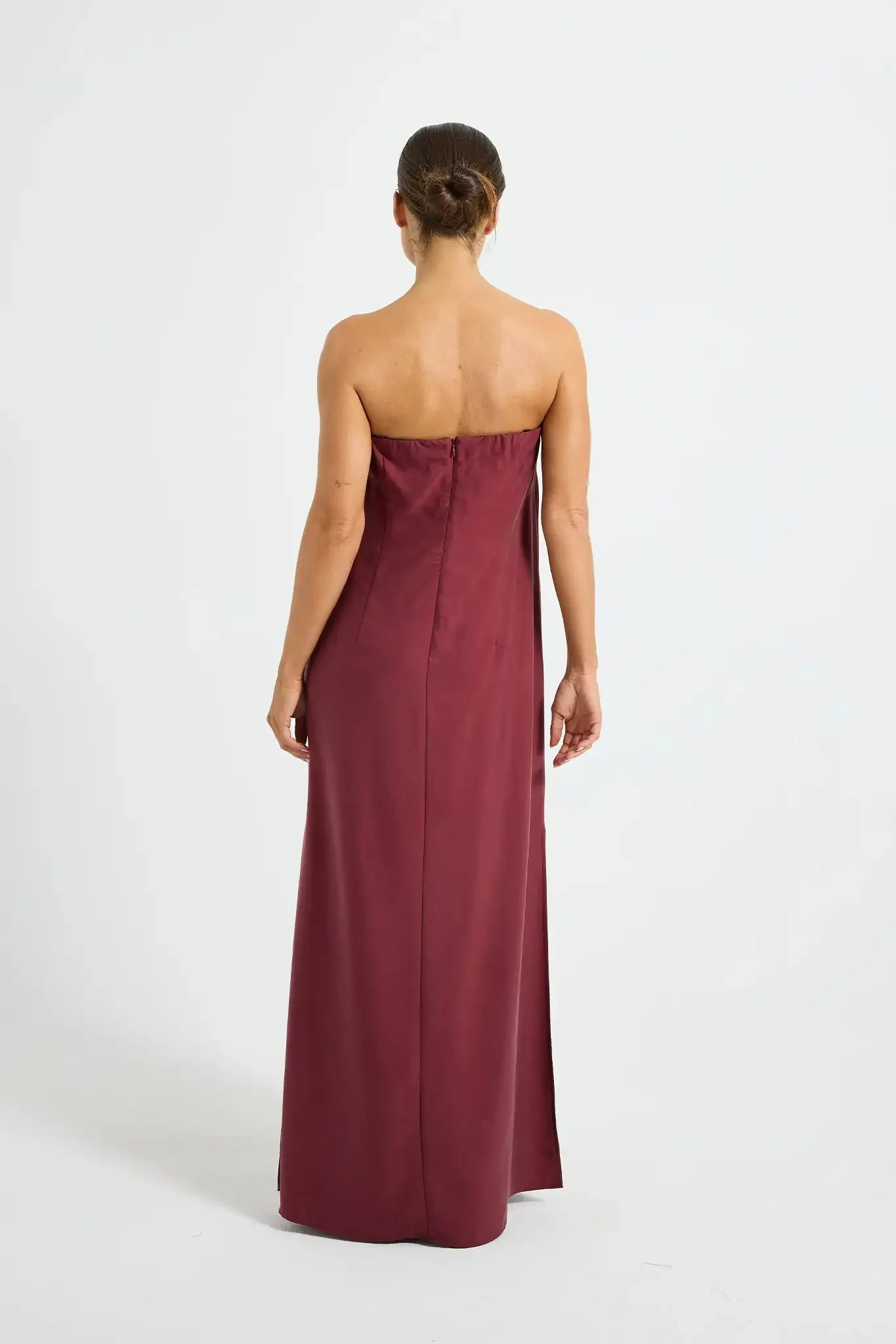 Pasduchas Romance Strapless Maxi Dress - Dark Cherry - Image 5