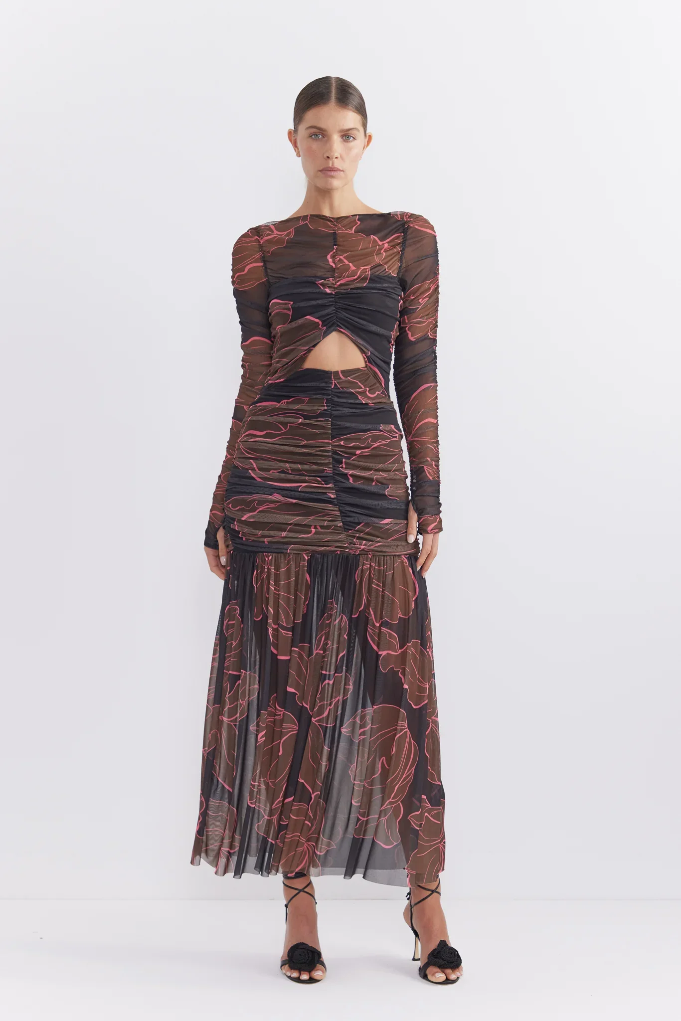Pasduchas Rosetta Hourglass Midi - Dark Floral - Image 3