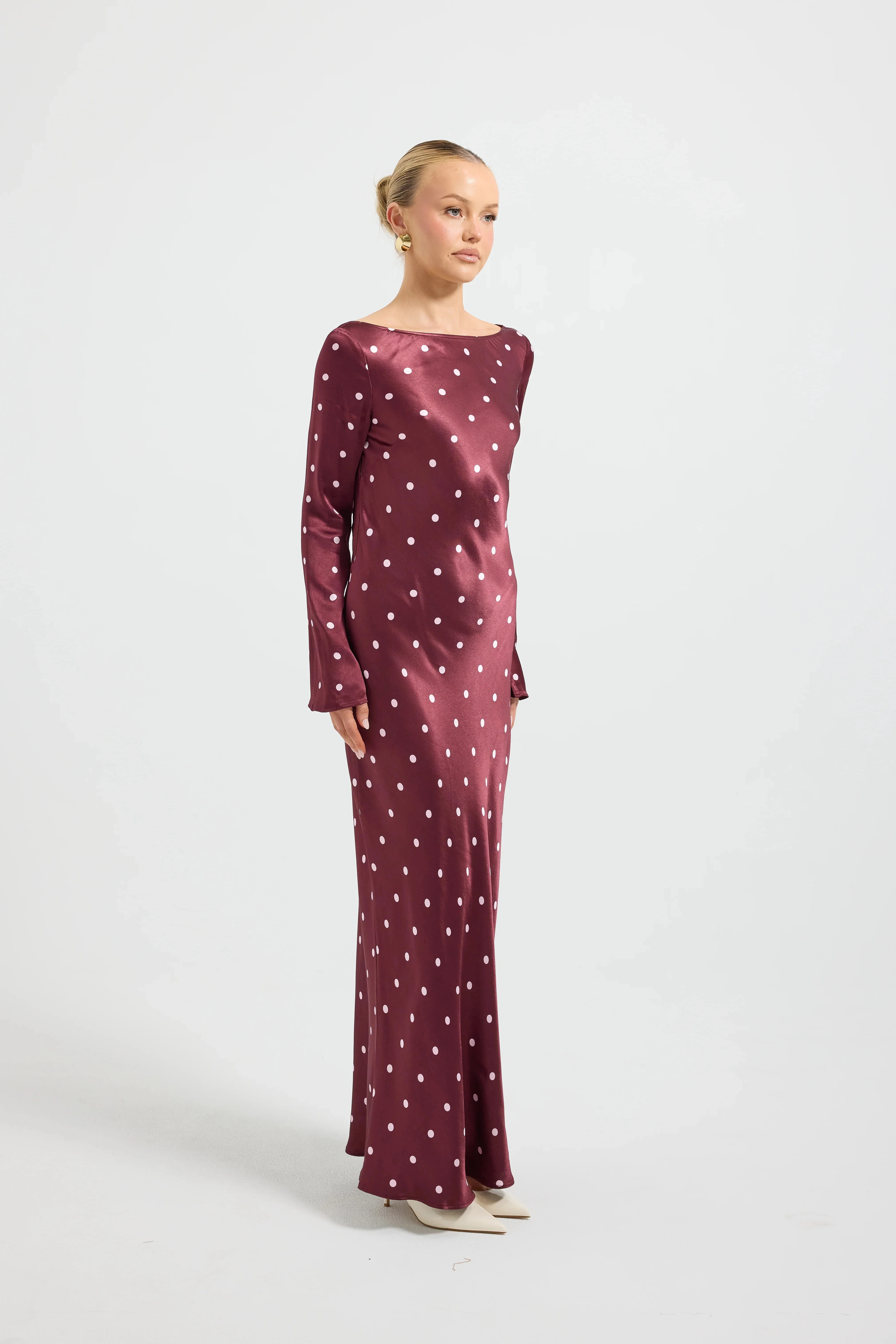 Pasduchas Rowan Sleeve Midi Dress - Cherry & Pink Spot - Image 2