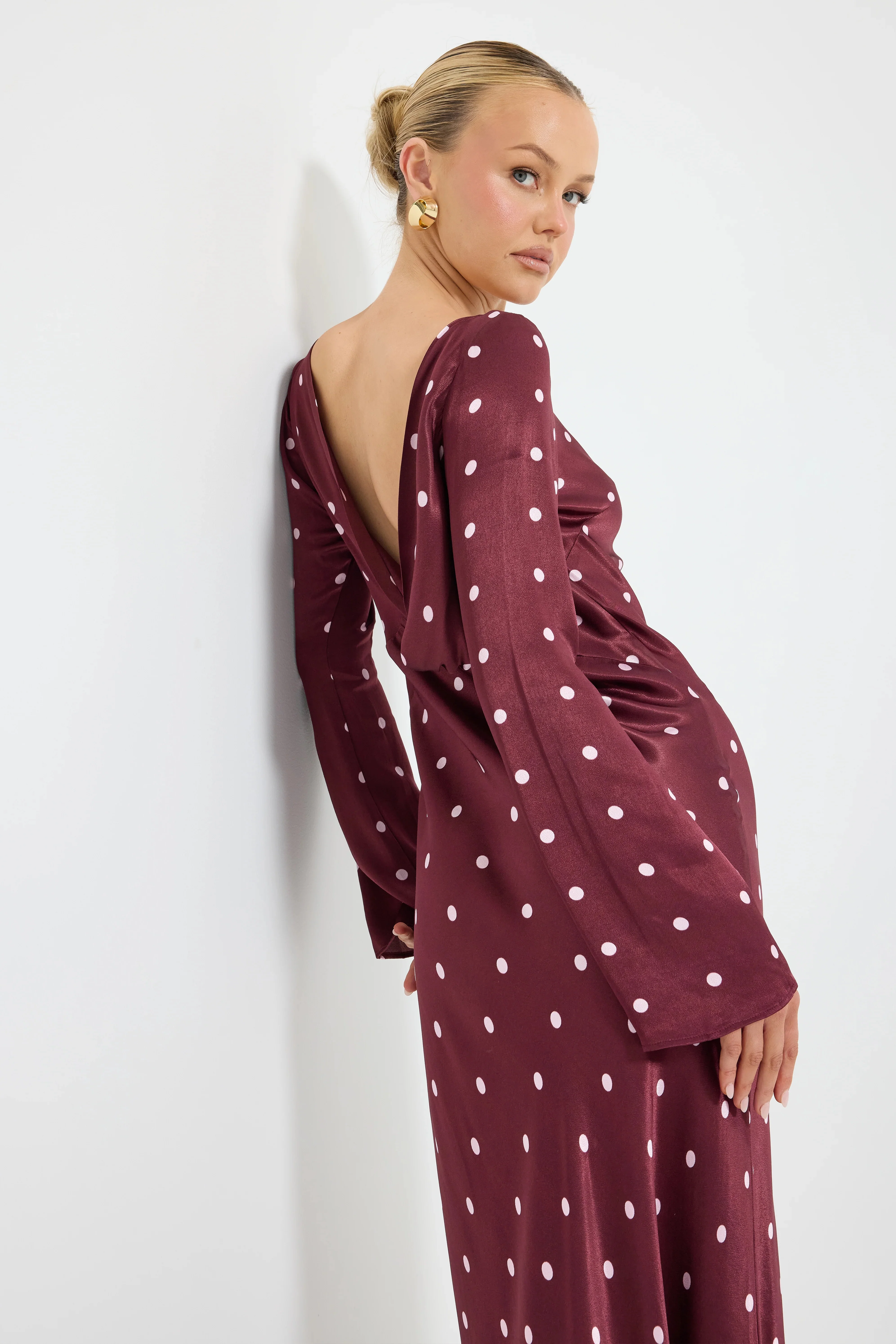 Pasduchas Rowan Sleeve Midi Dress - Cherry & Pink Spot - Image 3