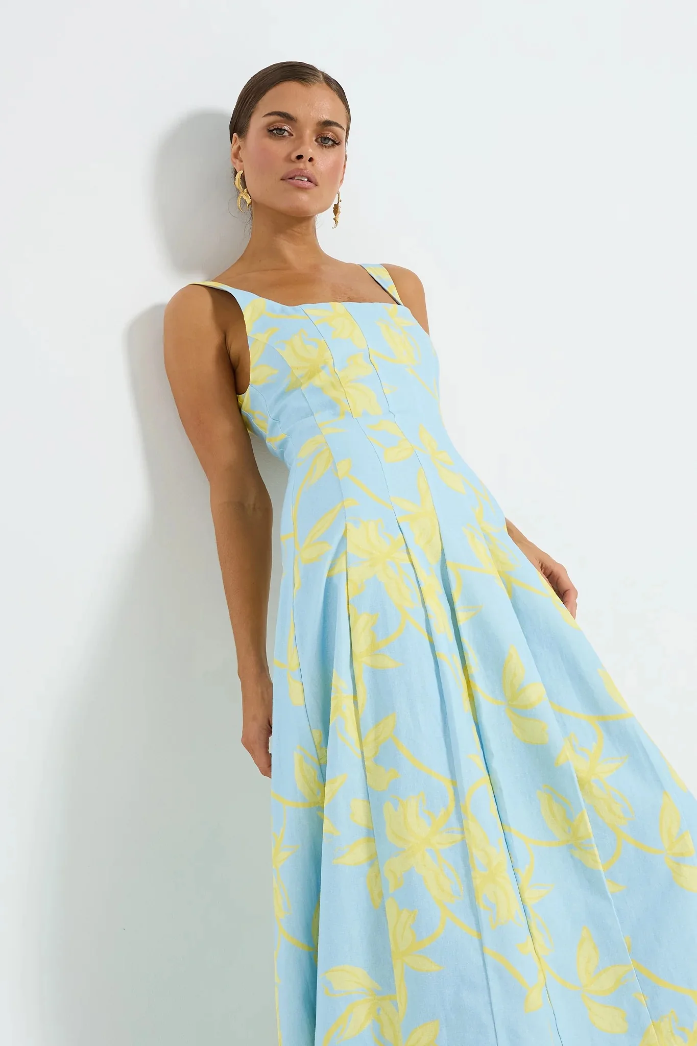 Pasduchas Soleil Panelled Midi Dress - Ocean Honey - Image 6