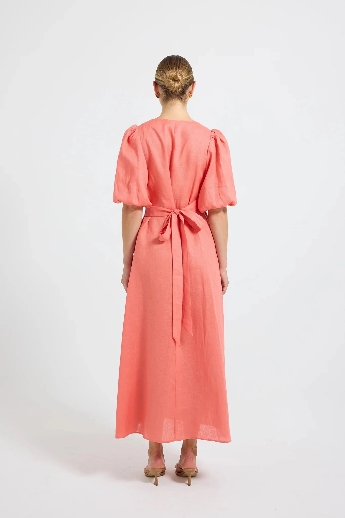 Pasduchas Vera Button Midi Dress - Tangerine - Image 6