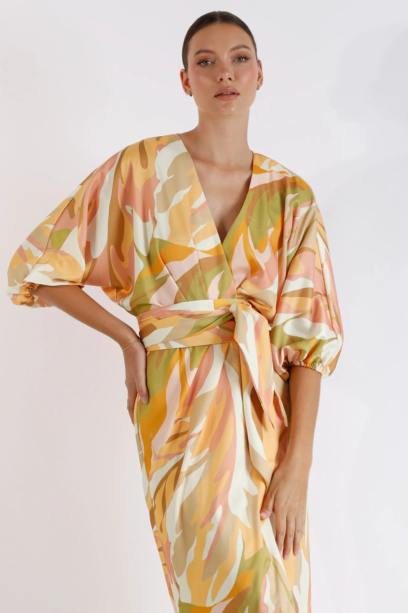 Pasduchas Vista Wrap Midi Dress - Sunset - Image 2