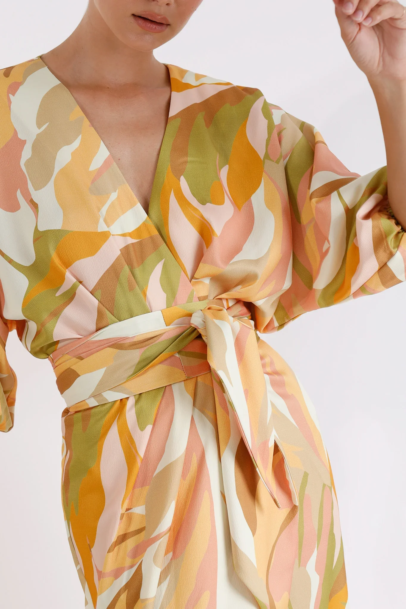 Pasduchas Vista Wrap Midi Dress - Sunset - Image 4