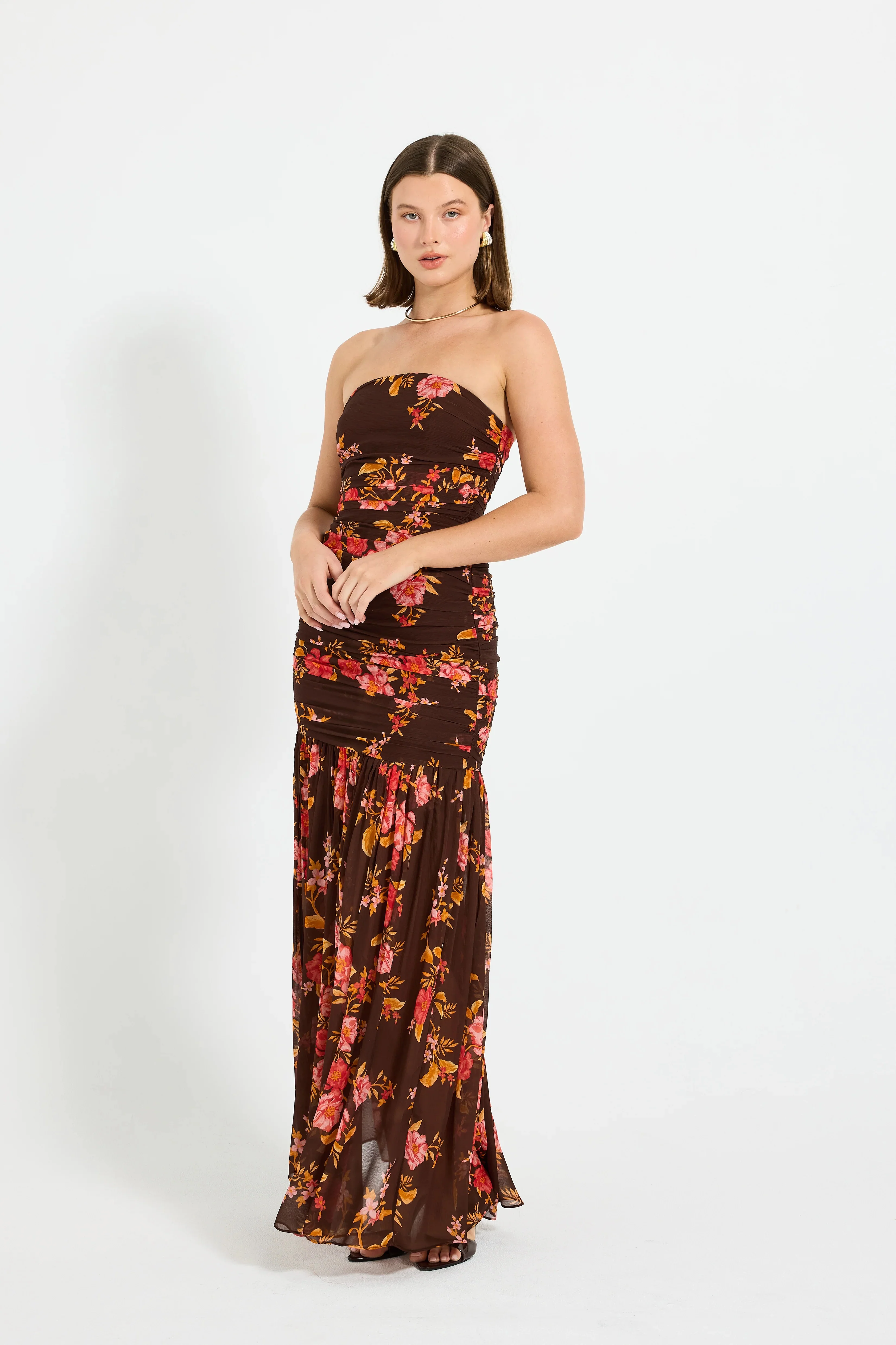 Pasduchas Wren Strapless Maxi - Chocolate Floral - Image 2