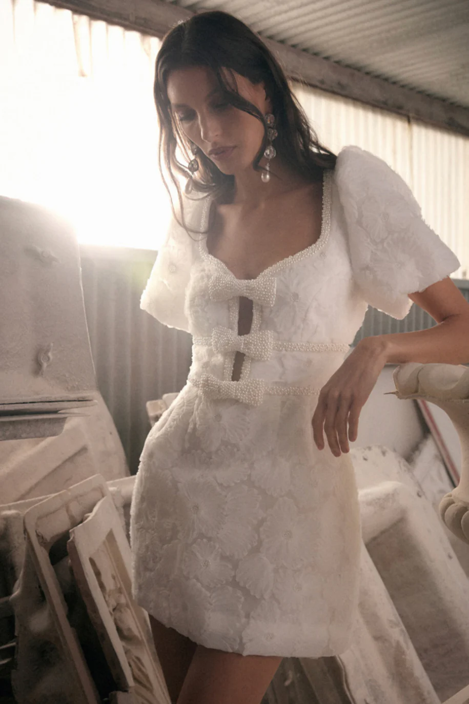 Rebecca Vallance Deliah Mini Dress - Ivory - Image 2