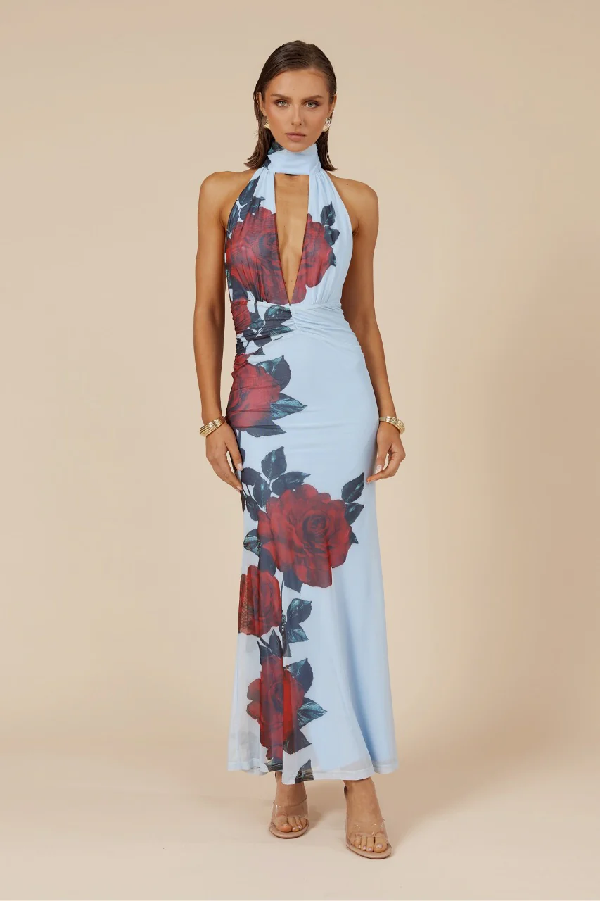 Runaway the Label Antonie Maxi Dress - Red Rose - Image 2
