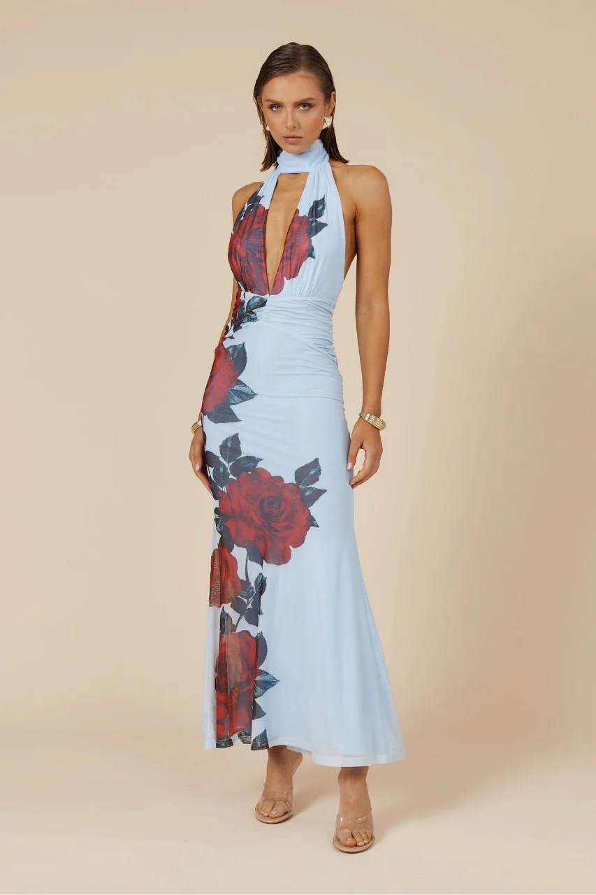 Runaway the Label Antonie Maxi Dress - Red Rose - Image 3