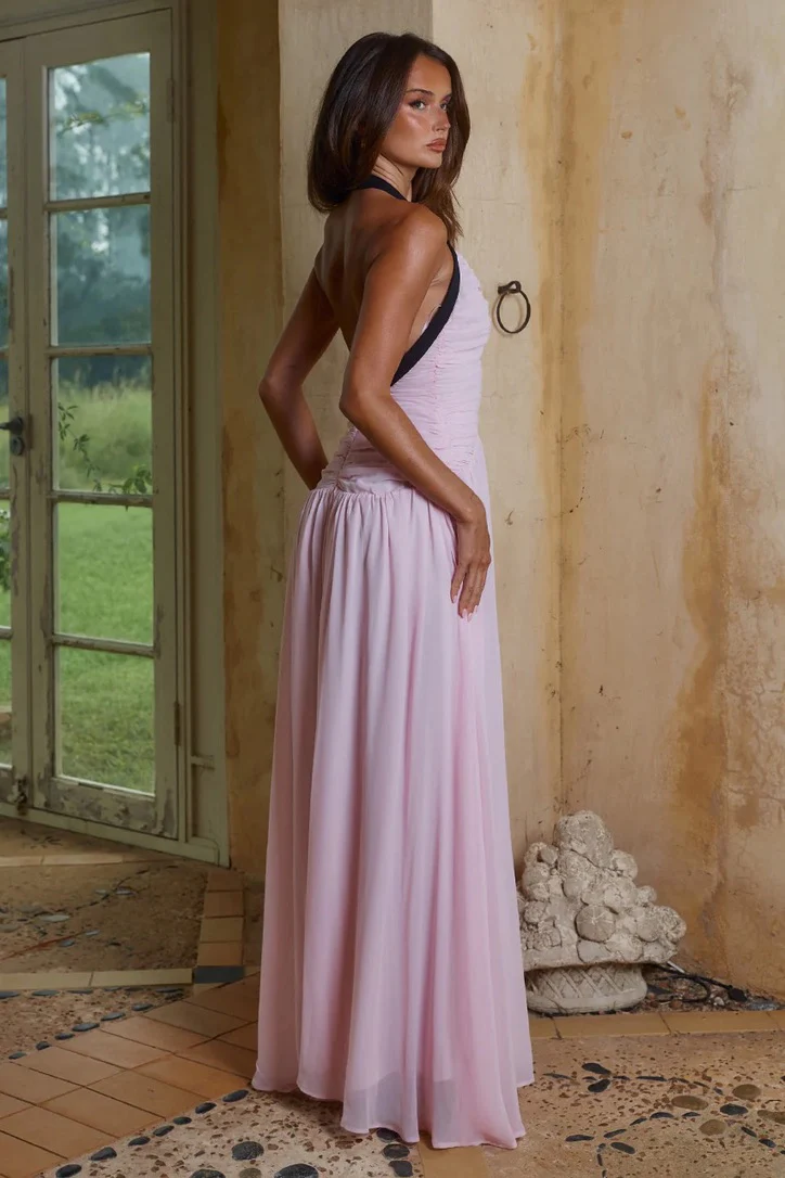 Runaway the Label Carolina Halter Ruched Maxi Dress - Musk - Image 7