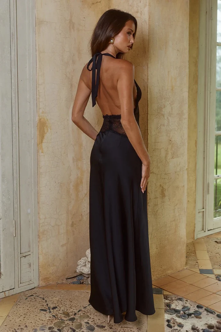 Runaway the Label Lilith Halter Maxi Dress - Black - Image 5