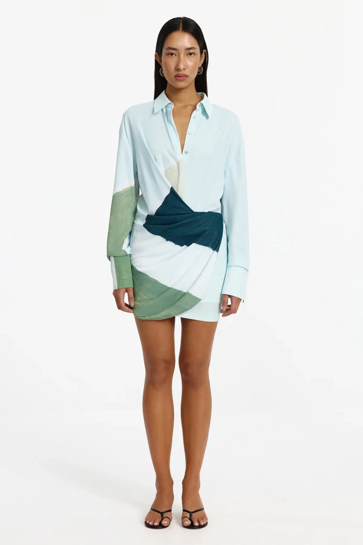 Significant Other Emiko Long Sleeve Mini Dress - Azurea Print