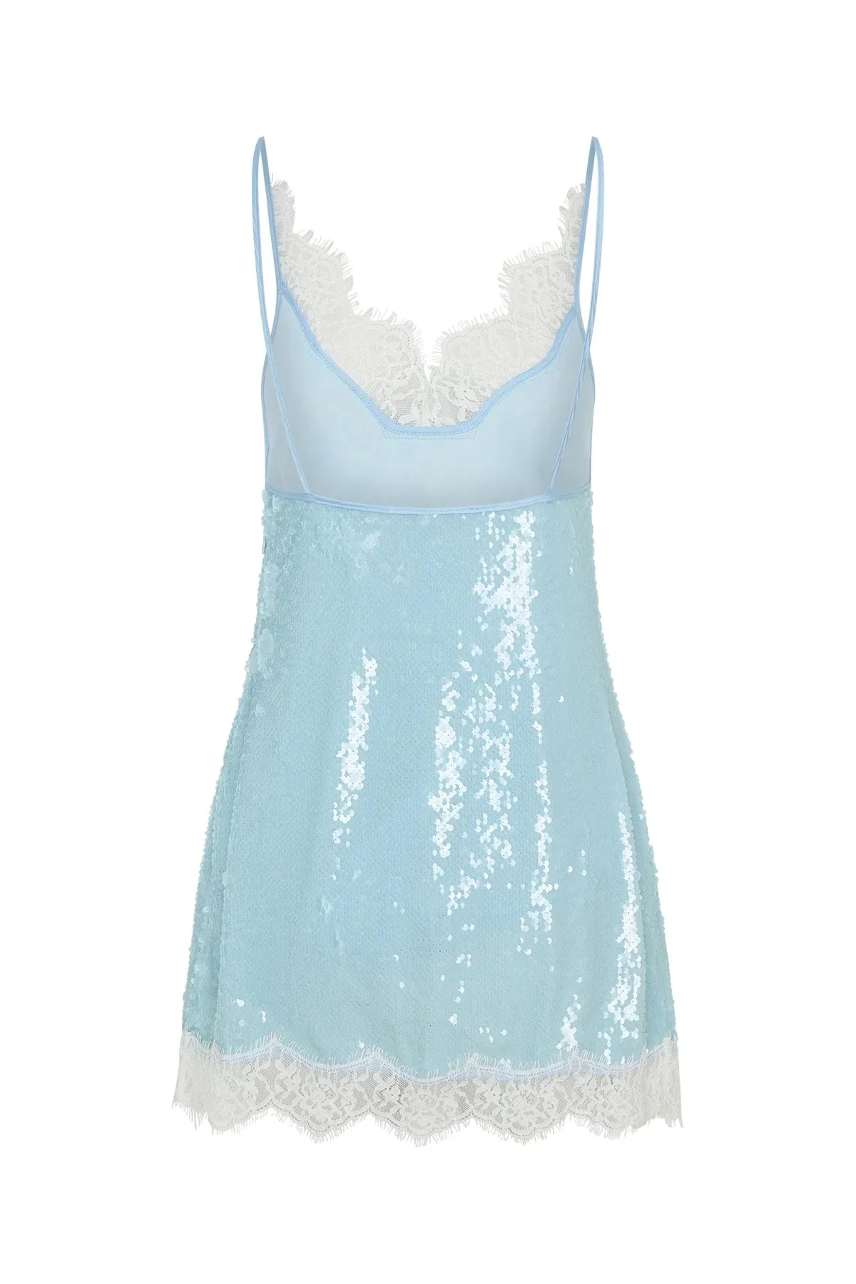 Sneaky Link Blair Sequin Lace Mini Dress - Blue - Image 7