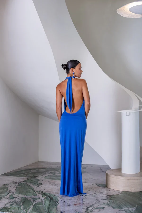 Sneaky Link Saint Plunge Maxi Dress - Sapphire - Image 4