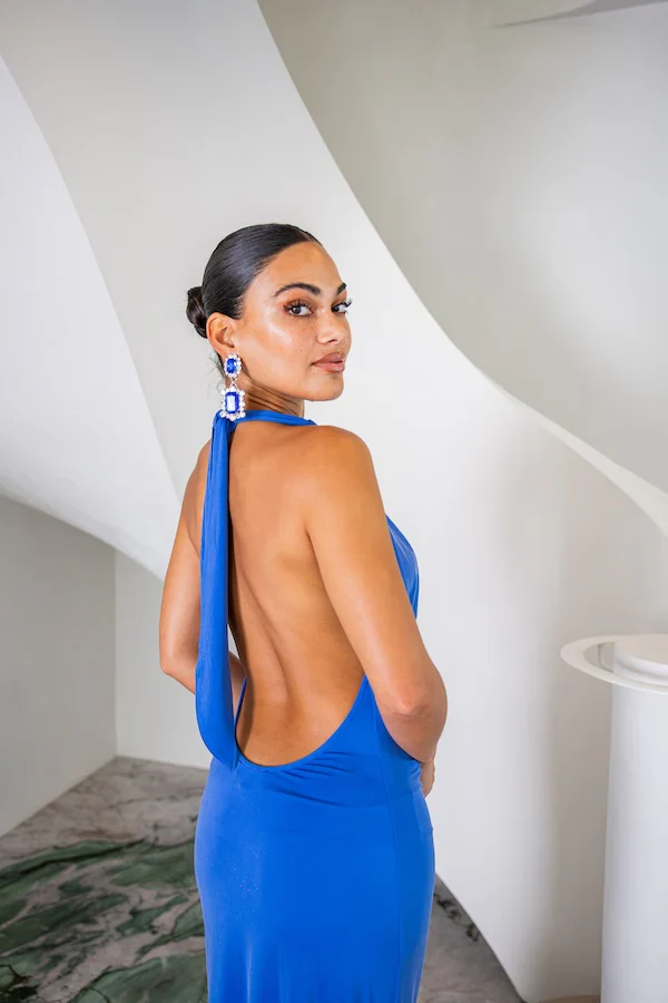 Sneaky Link Saint Plunge Maxi Dress - Sapphire - Image 5