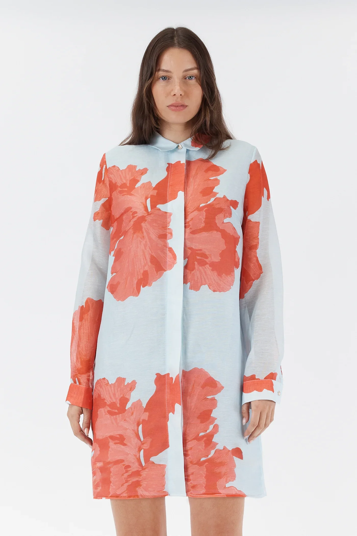 Sofia Irina Nada Oversized Shirt Dress - Red Floral - Image 2