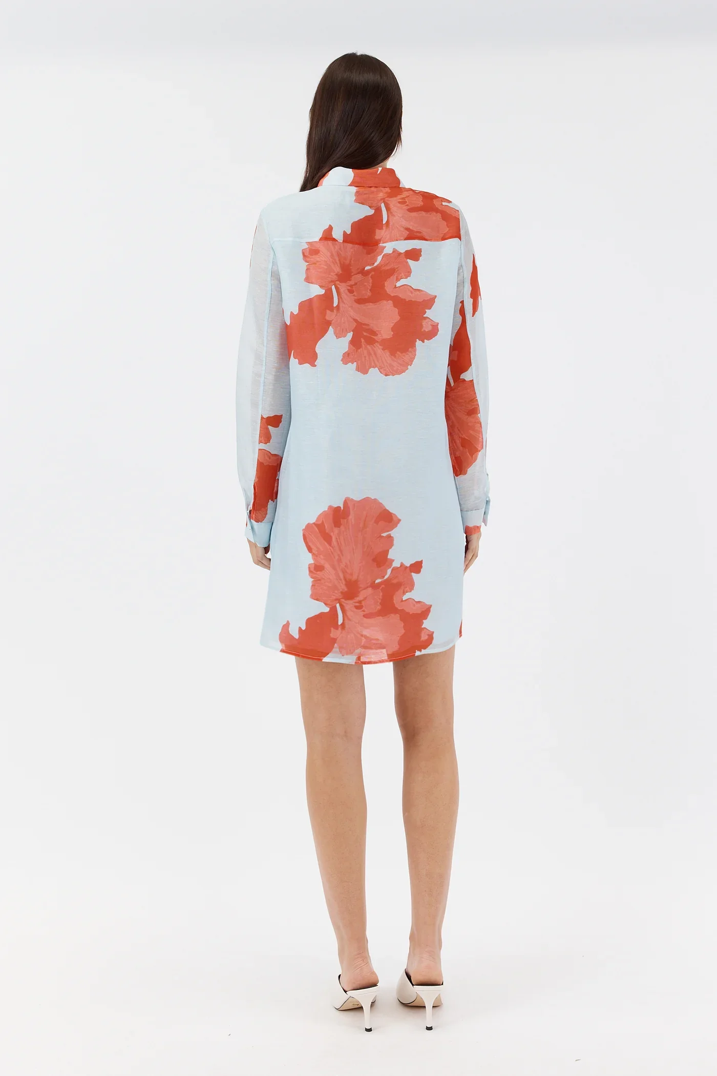 Sofia Irina Nada Oversized Shirt Dress - Red Floral - Image 3