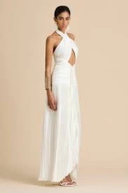 Sonya Ariana Plissé Dress - Off White - Image 3