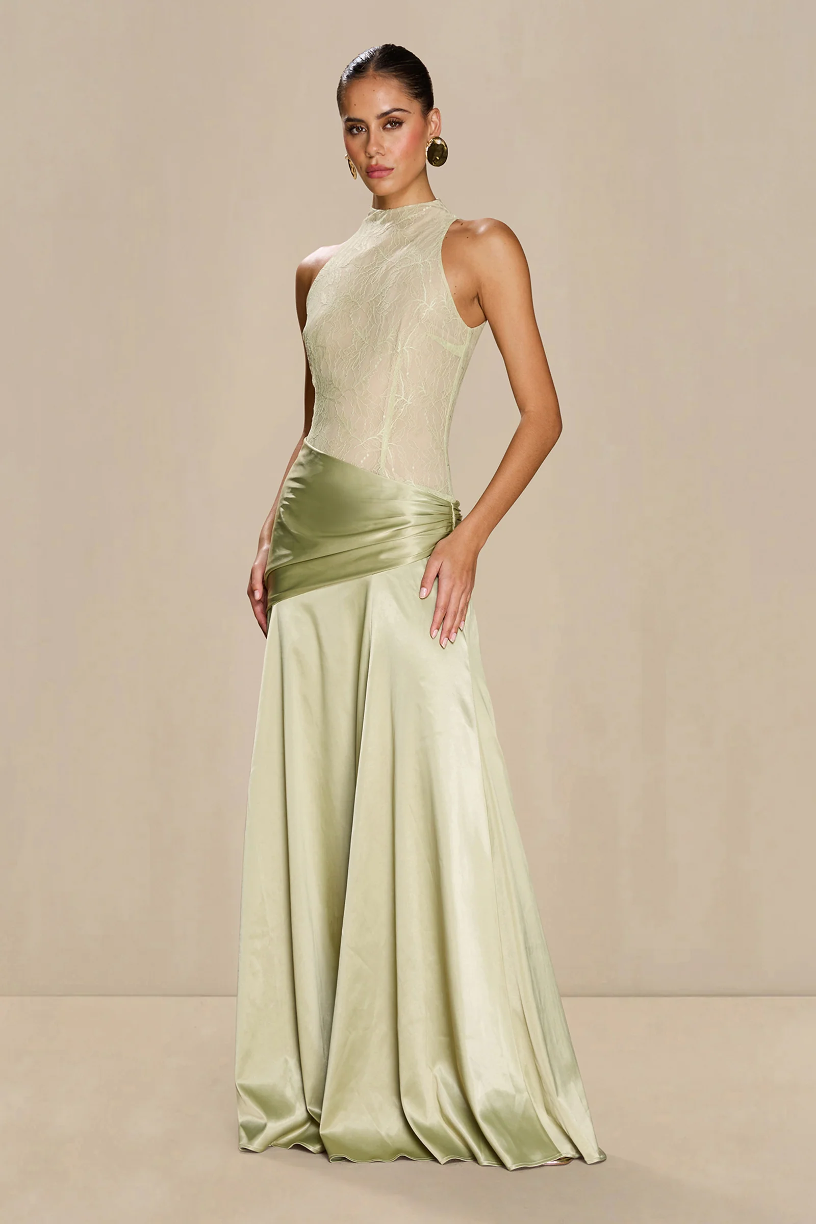 Sonya Dalia Gown Dress - Pistachio - Image 2