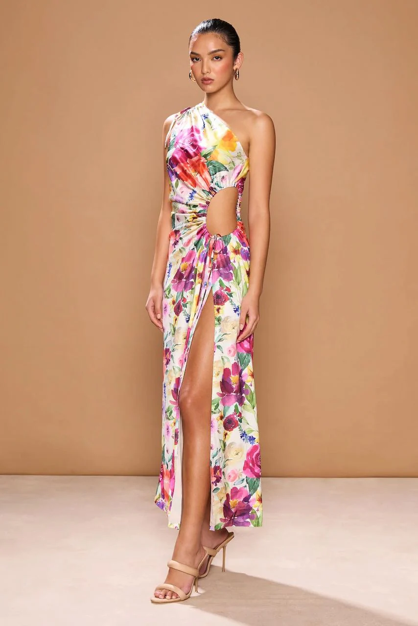Sonya Nour Midi Dress - Floral Watercolour Print - Image 3