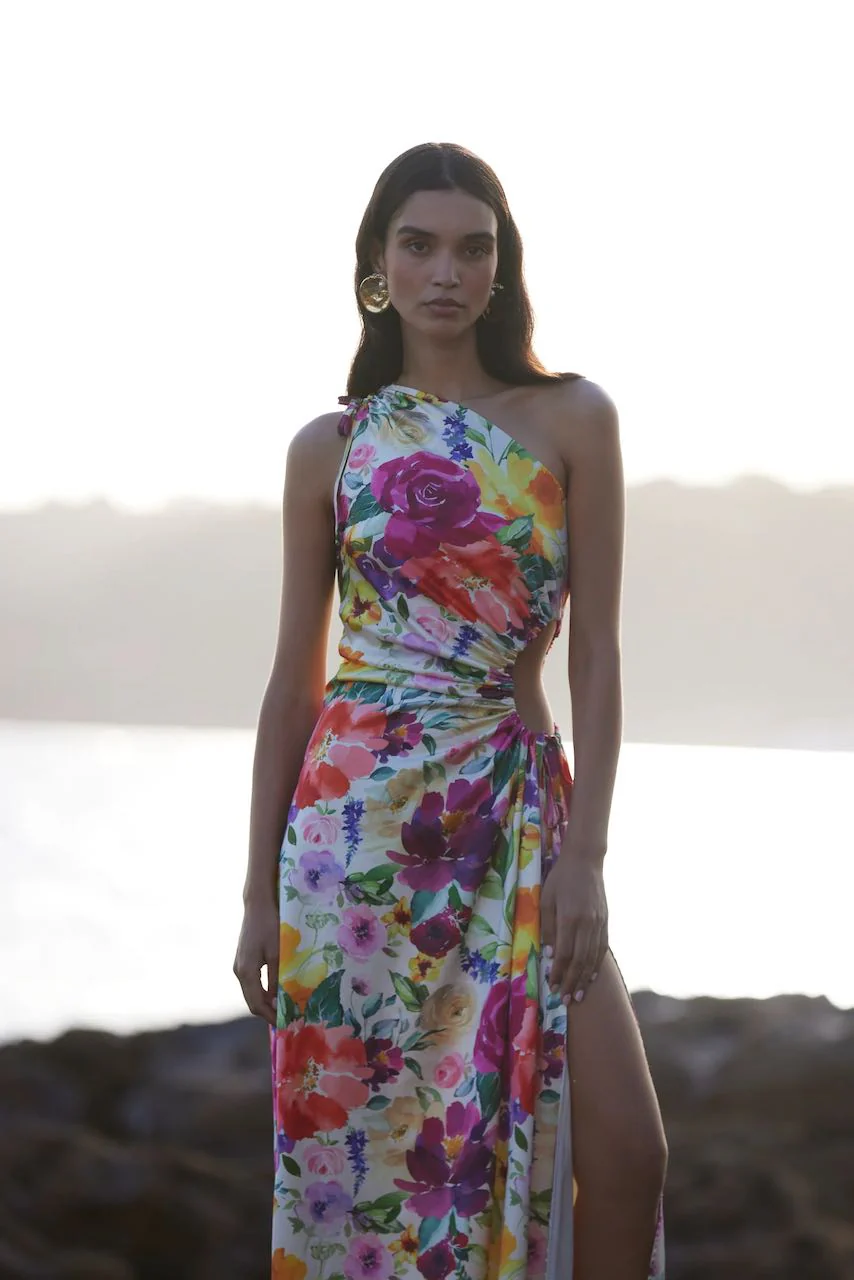 Sonya Nour Midi Dress - Floral Watercolour Print - Image 6
