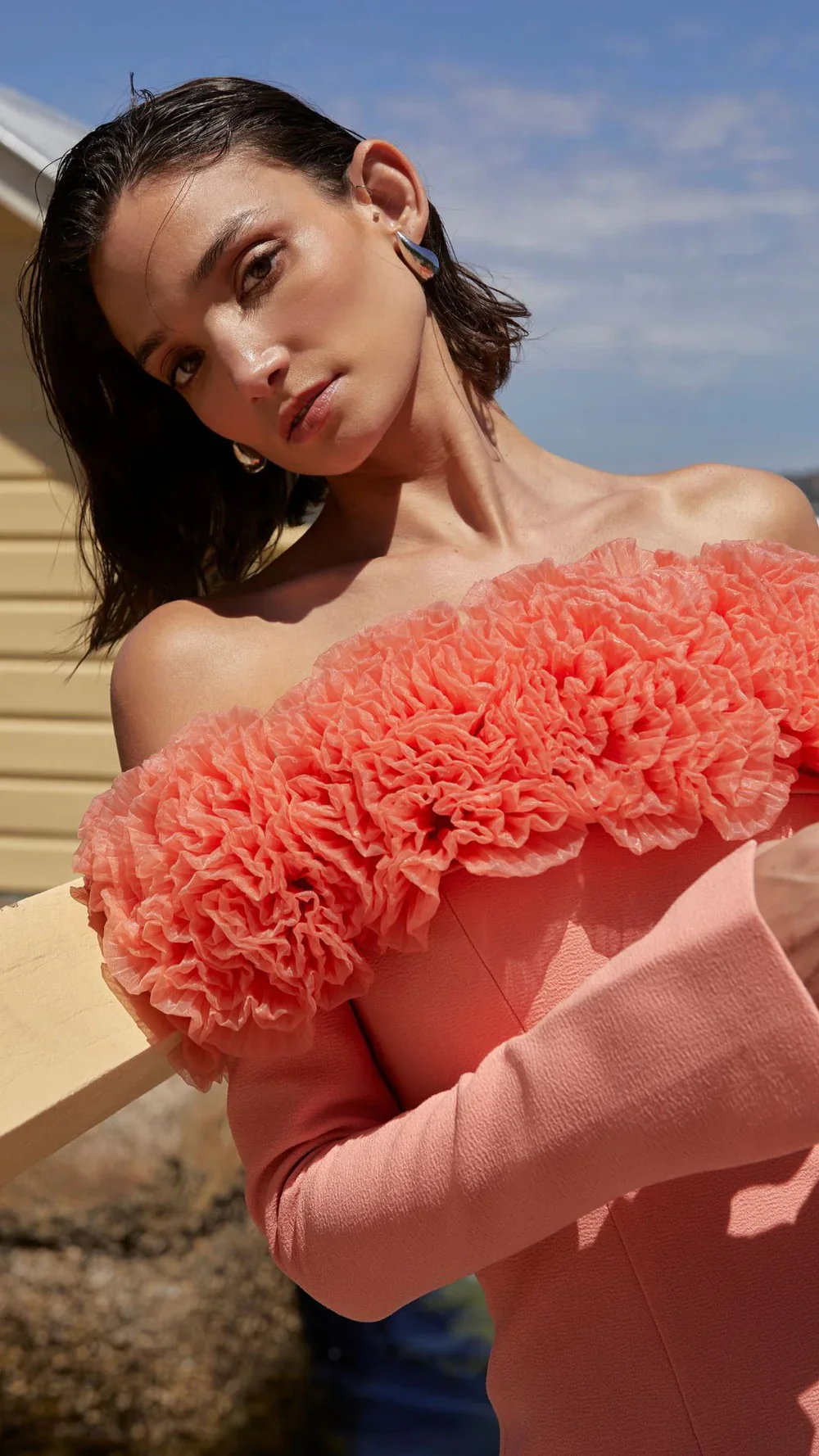 Sonya Rumi Mini Dress - Coral - Image 5
