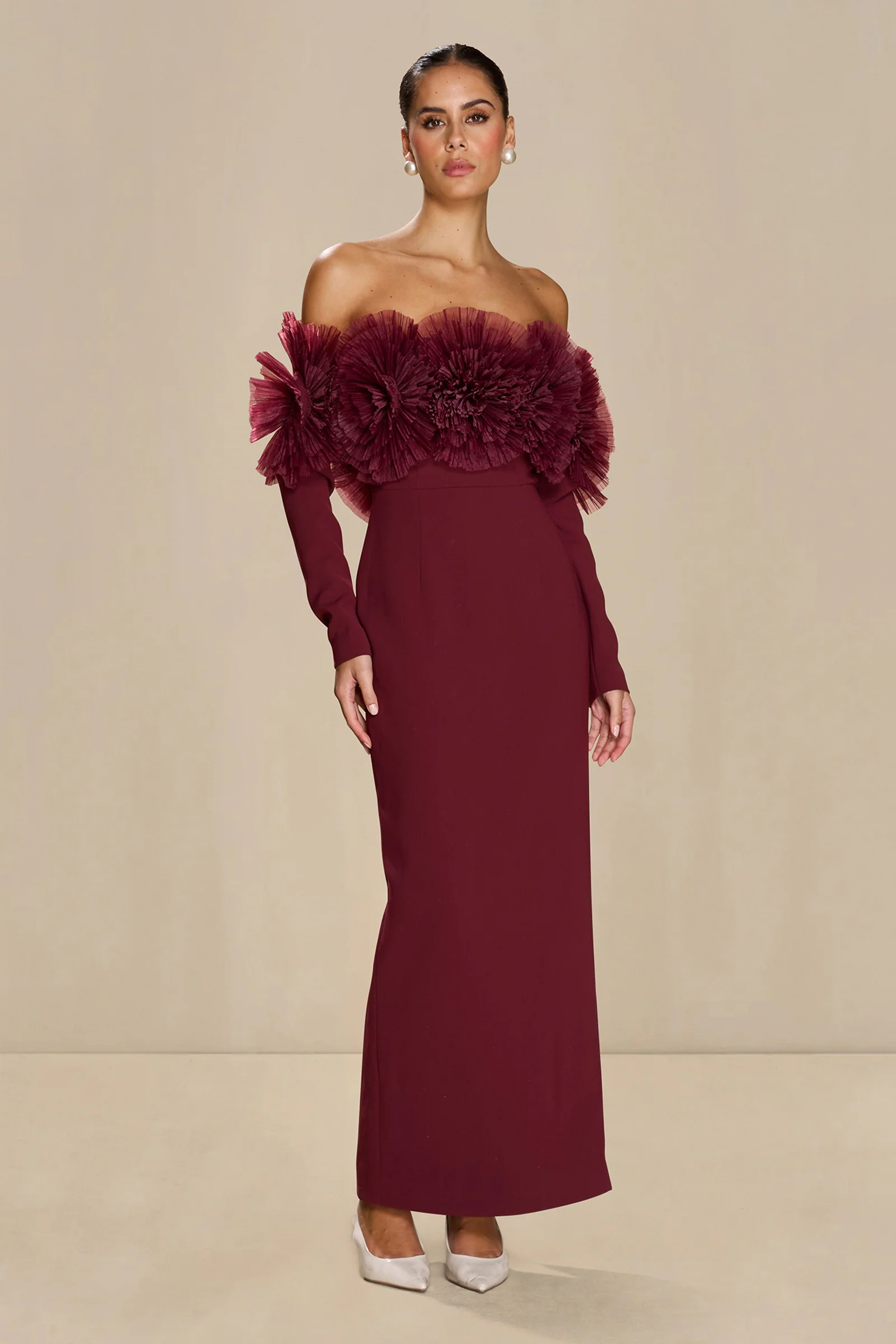 Sonya Siia Dress - Merlot - Image 2