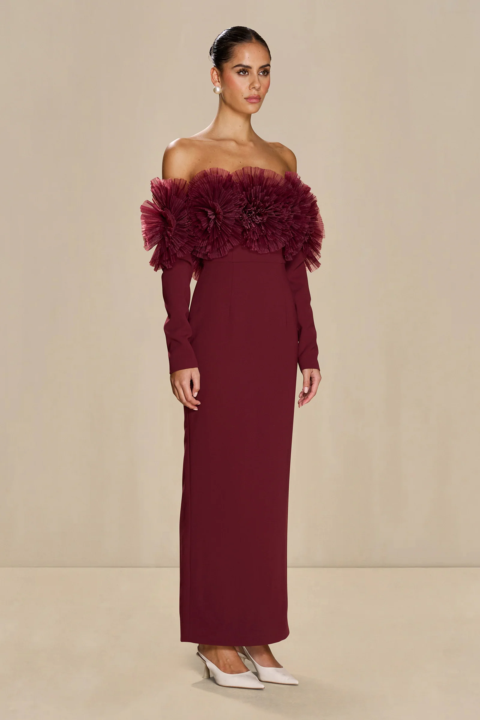 Sonya Siia Dress - Merlot - Image 5