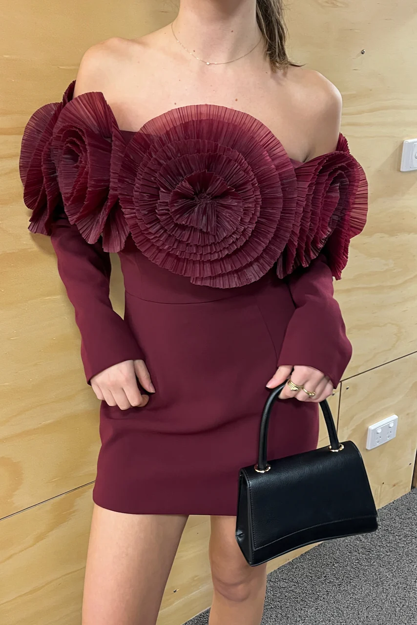 Sonya Siia Mini Dress - Merlot - Image 2