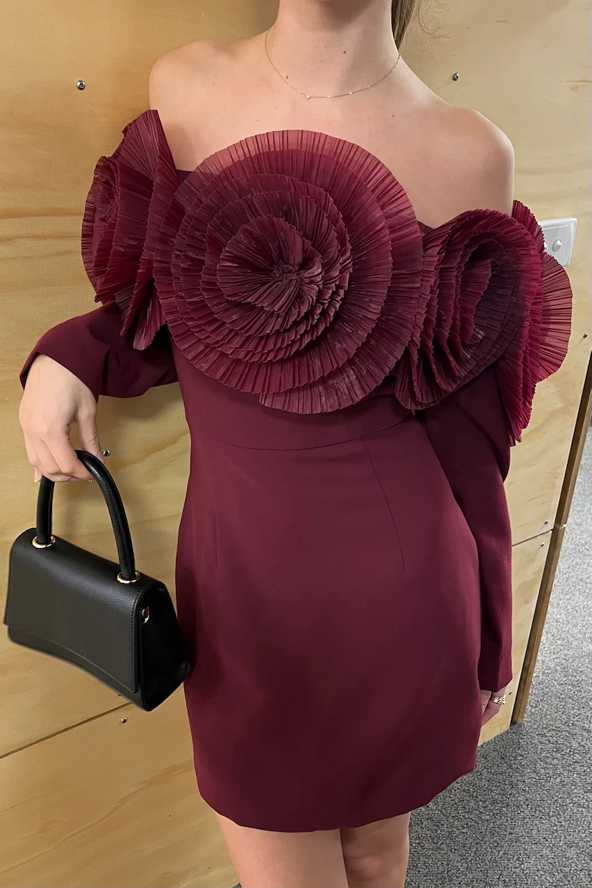 Sonya Siia Mini Dress - Merlot - Image 3