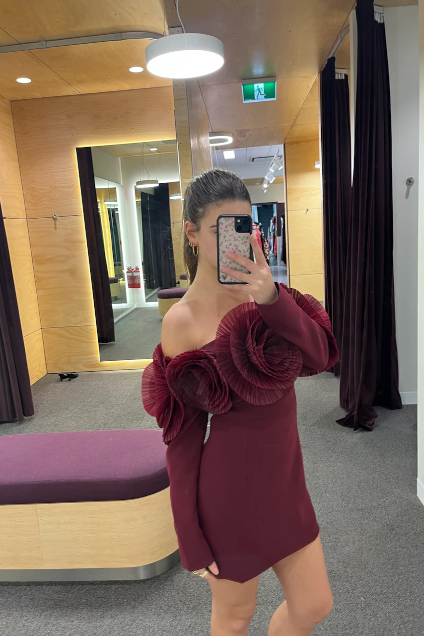 Sonya Siia Mini Dress - Merlot - Image 5