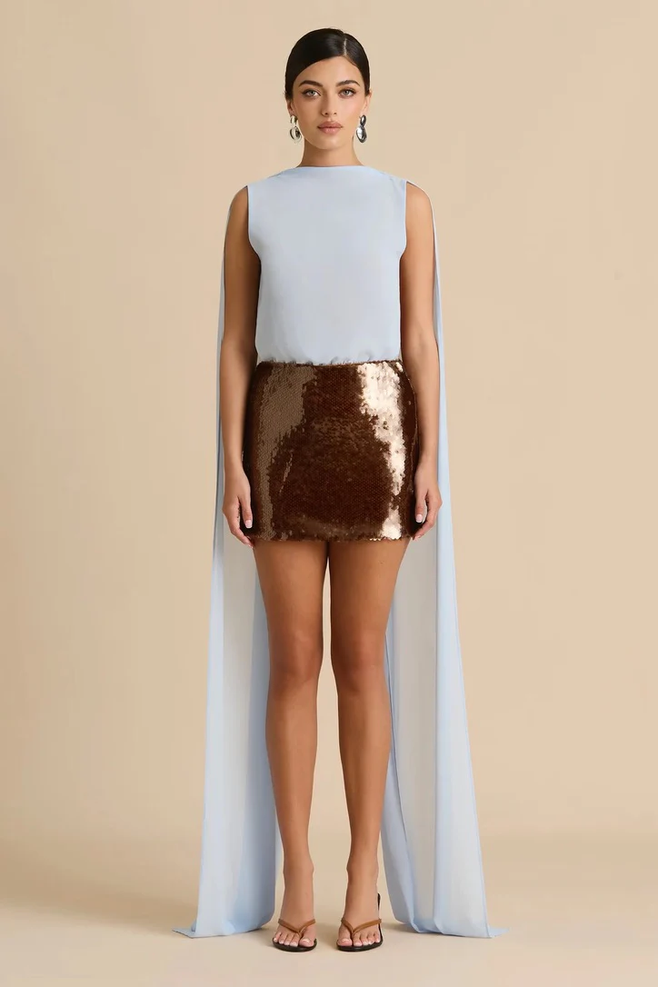 Sonya Tahiti Dress - Bronze Sky Blue
